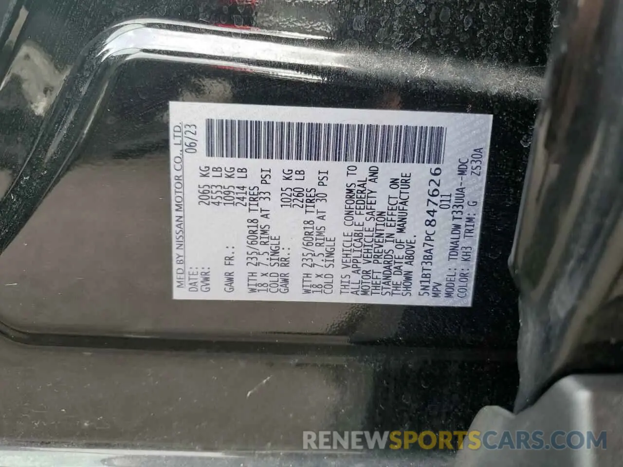 14 Photograph of a damaged car 5N1BT3BA7PC847626 NISSAN ROGUE 2023