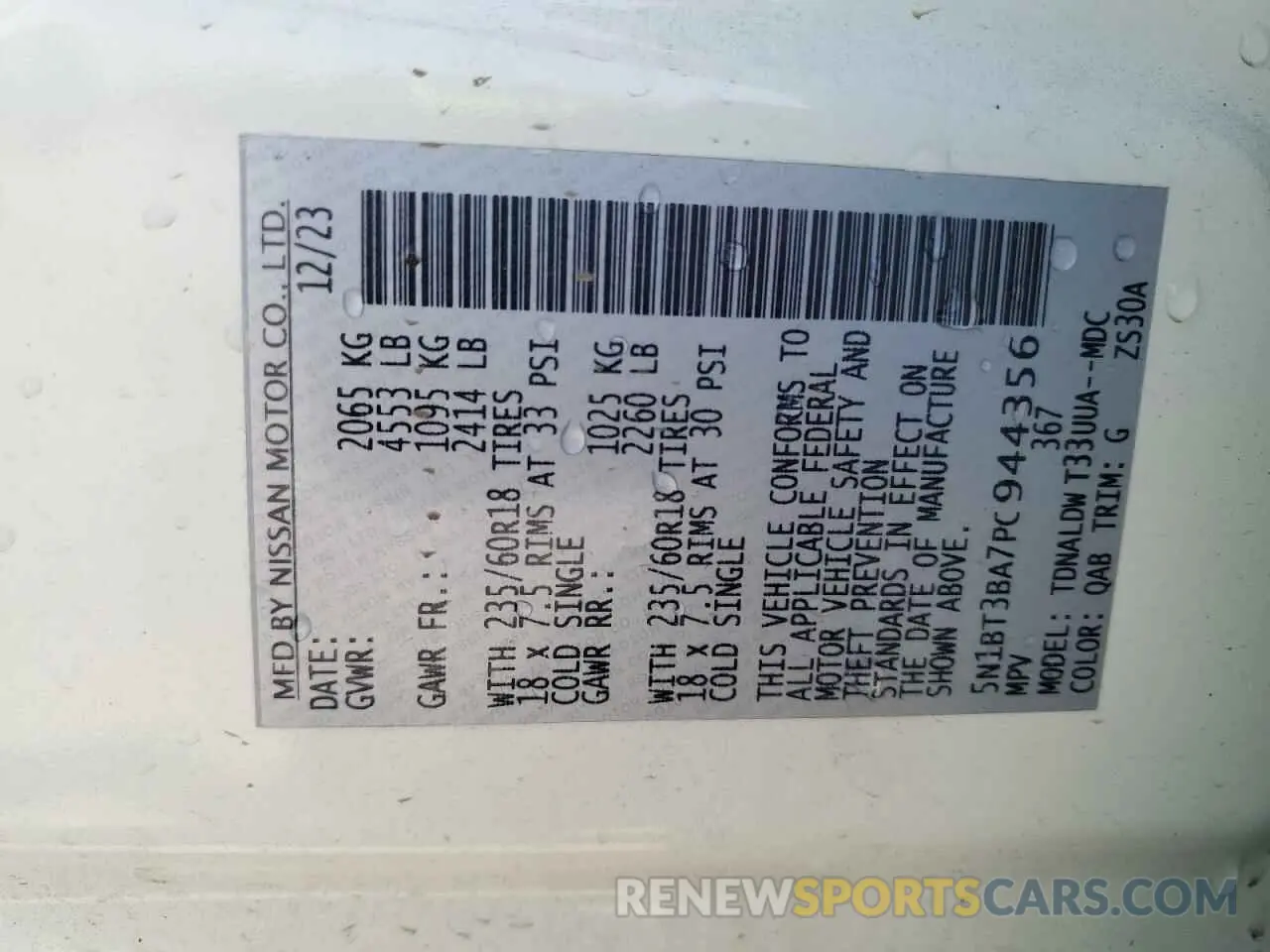 14 Photograph of a damaged car 5N1BT3BA7PC944356 NISSAN ROGUE 2023