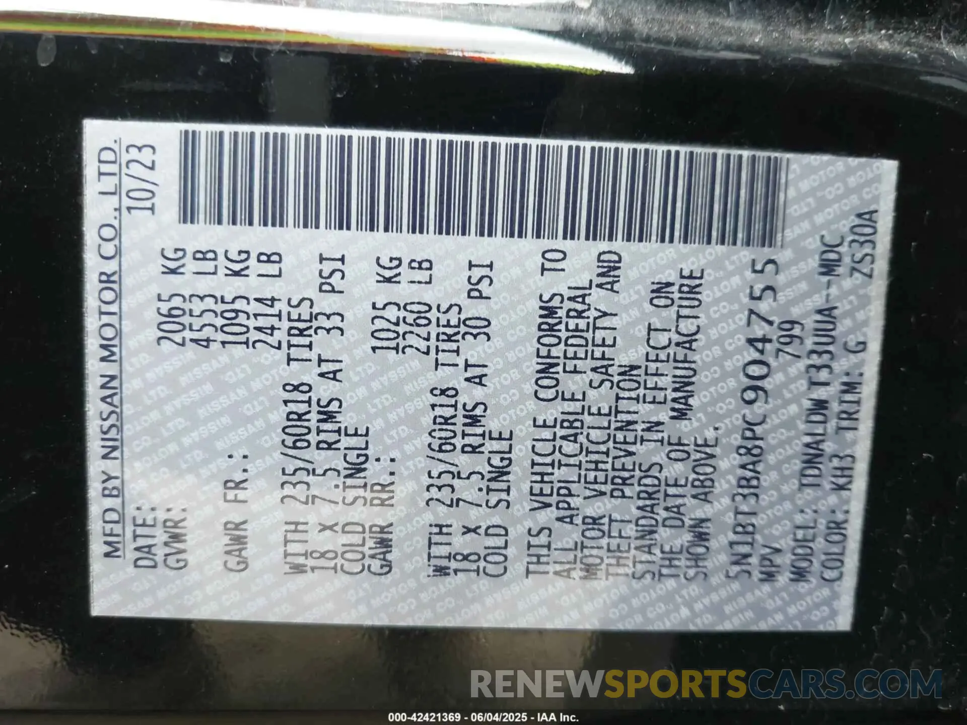 9 Photograph of a damaged car 5N1BT3BA8PC904755 NISSAN ROGUE 2023