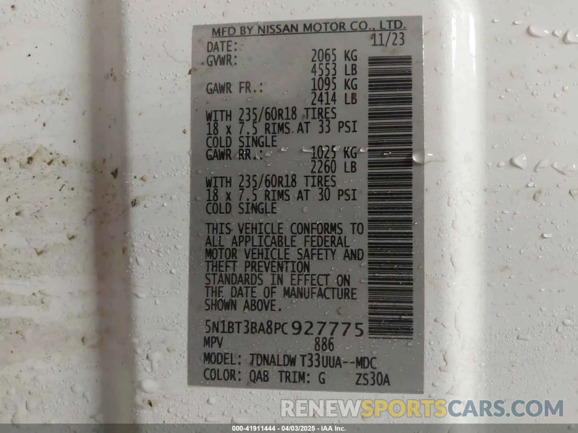 9 Photograph of a damaged car 5N1BT3BA8PC927775 NISSAN ROGUE 2023
