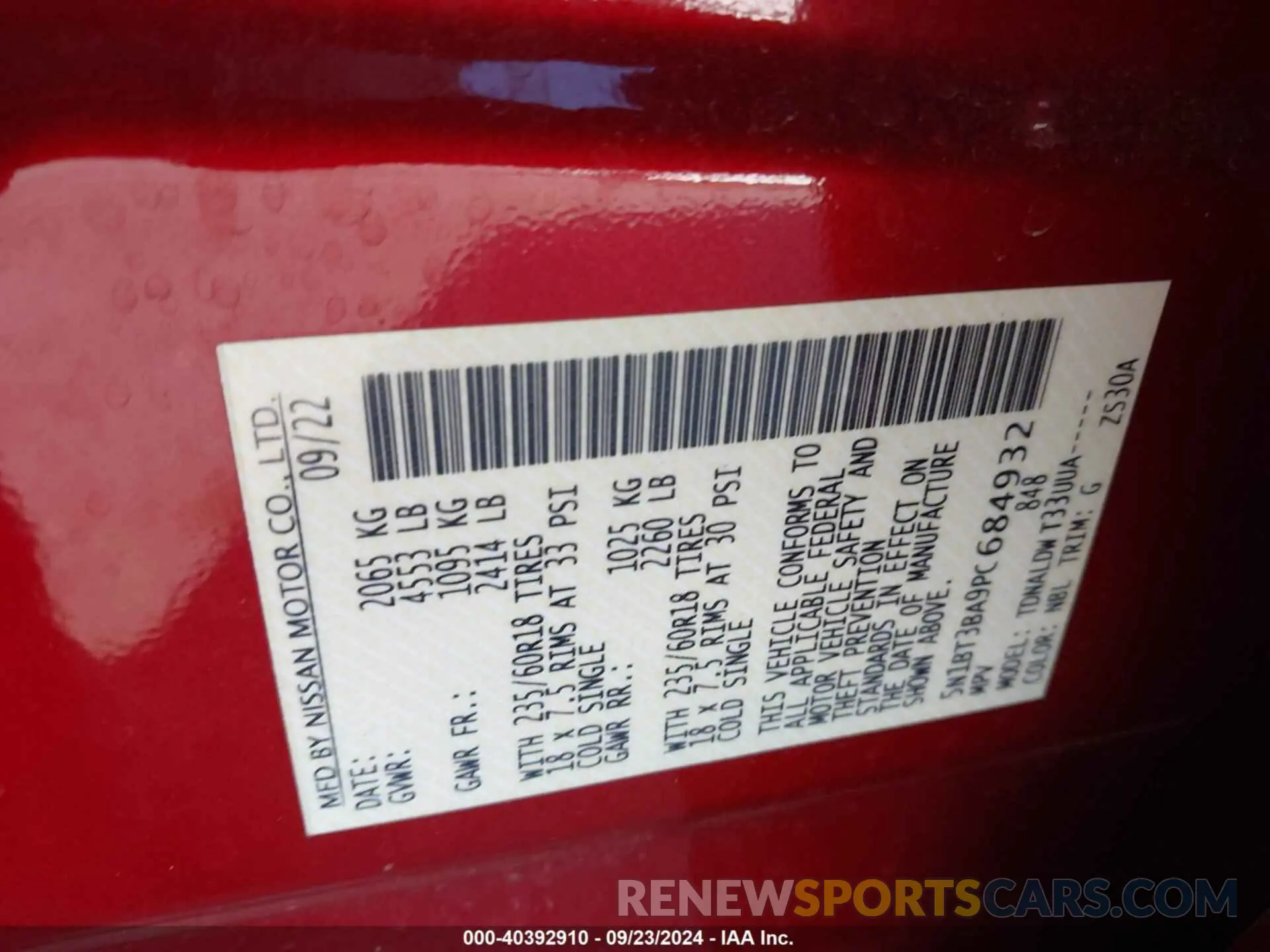 9 Photograph of a damaged car 5N1BT3BA9PC684932 NISSAN ROGUE 2023