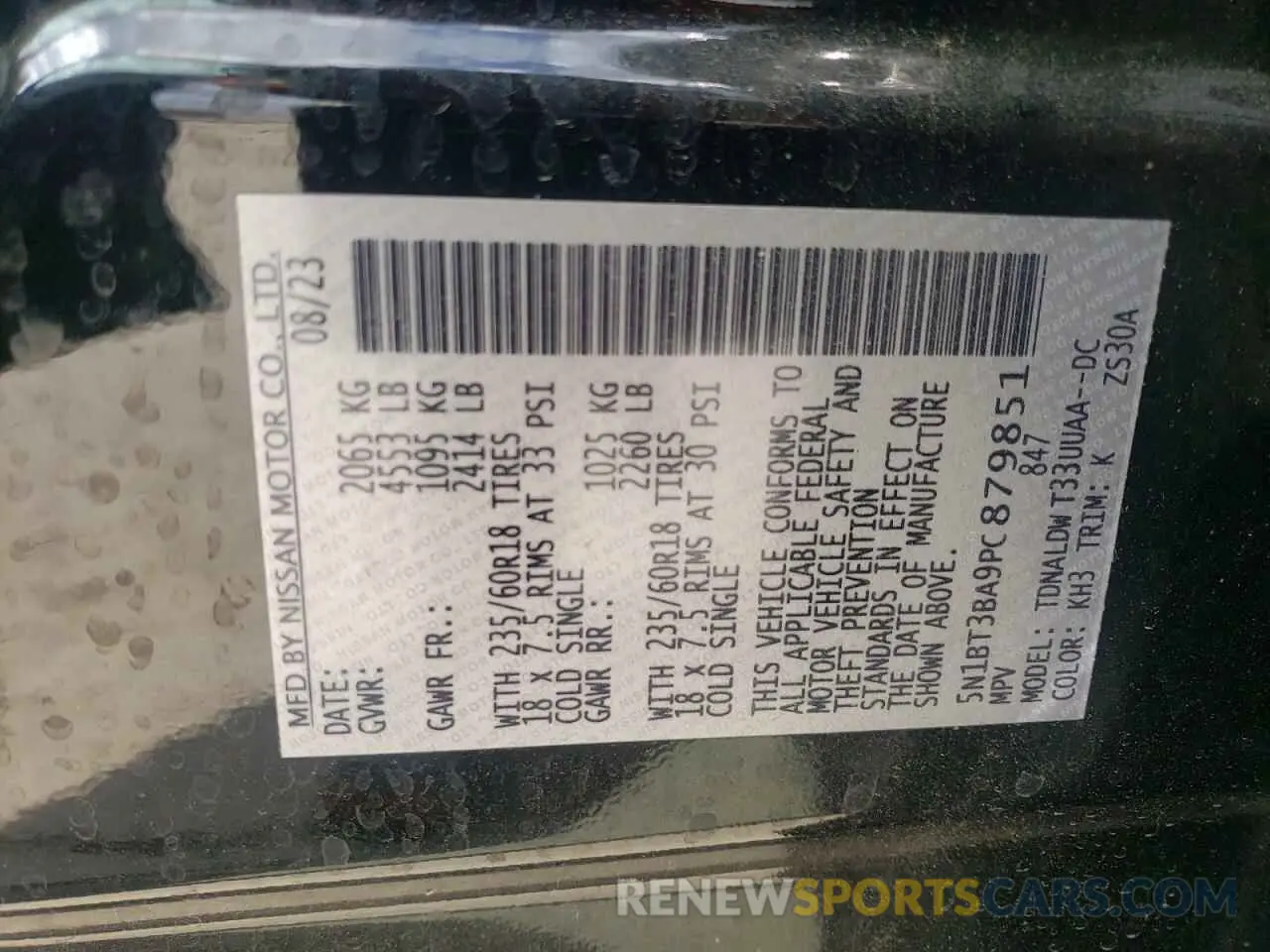13 Photograph of a damaged car 5N1BT3BA9PC879851 NISSAN ROGUE 2023