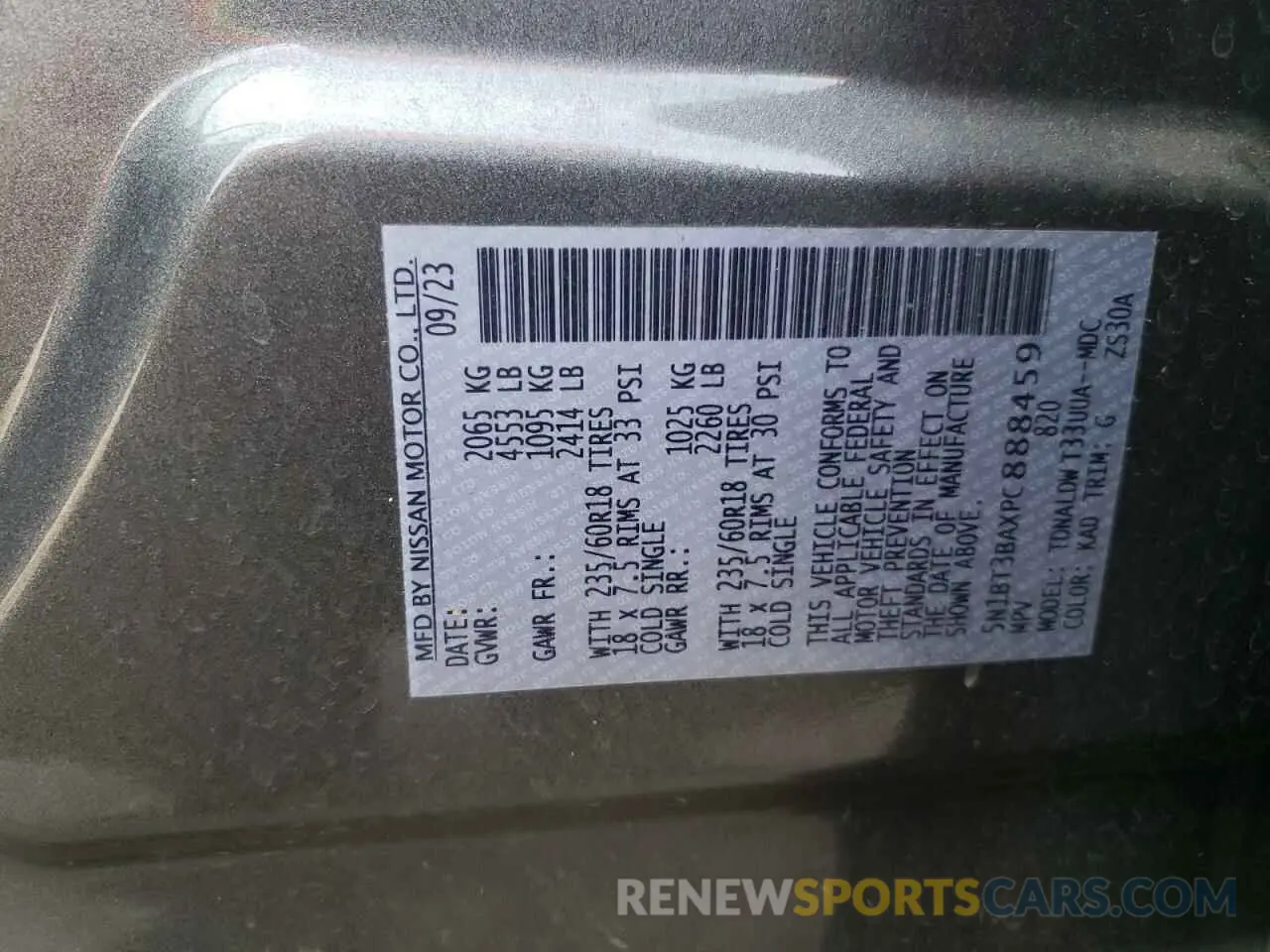 14 Photograph of a damaged car 5N1BT3BAXPC888459 NISSAN ROGUE 2023