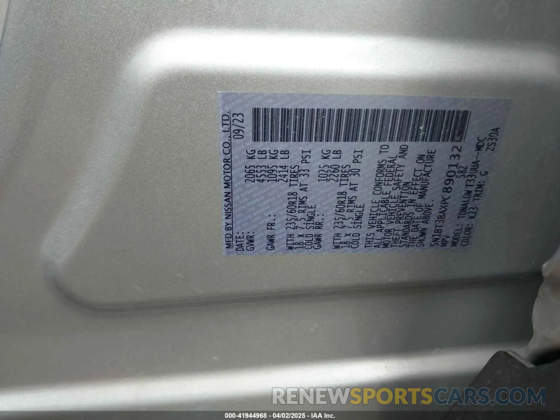 9 Photograph of a damaged car 5N1BT3BAXPC890132 NISSAN ROGUE 2023