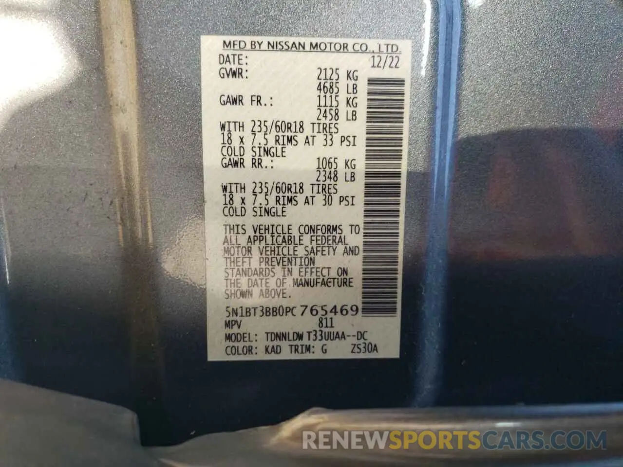 15 Photograph of a damaged car 5N1BT3BB0PC765469 NISSAN ROGUE 2023