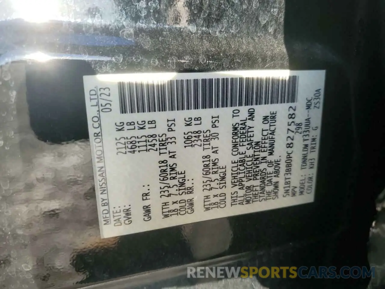 13 Photograph of a damaged car 5N1BT3BB0PC827582 NISSAN ROGUE 2023