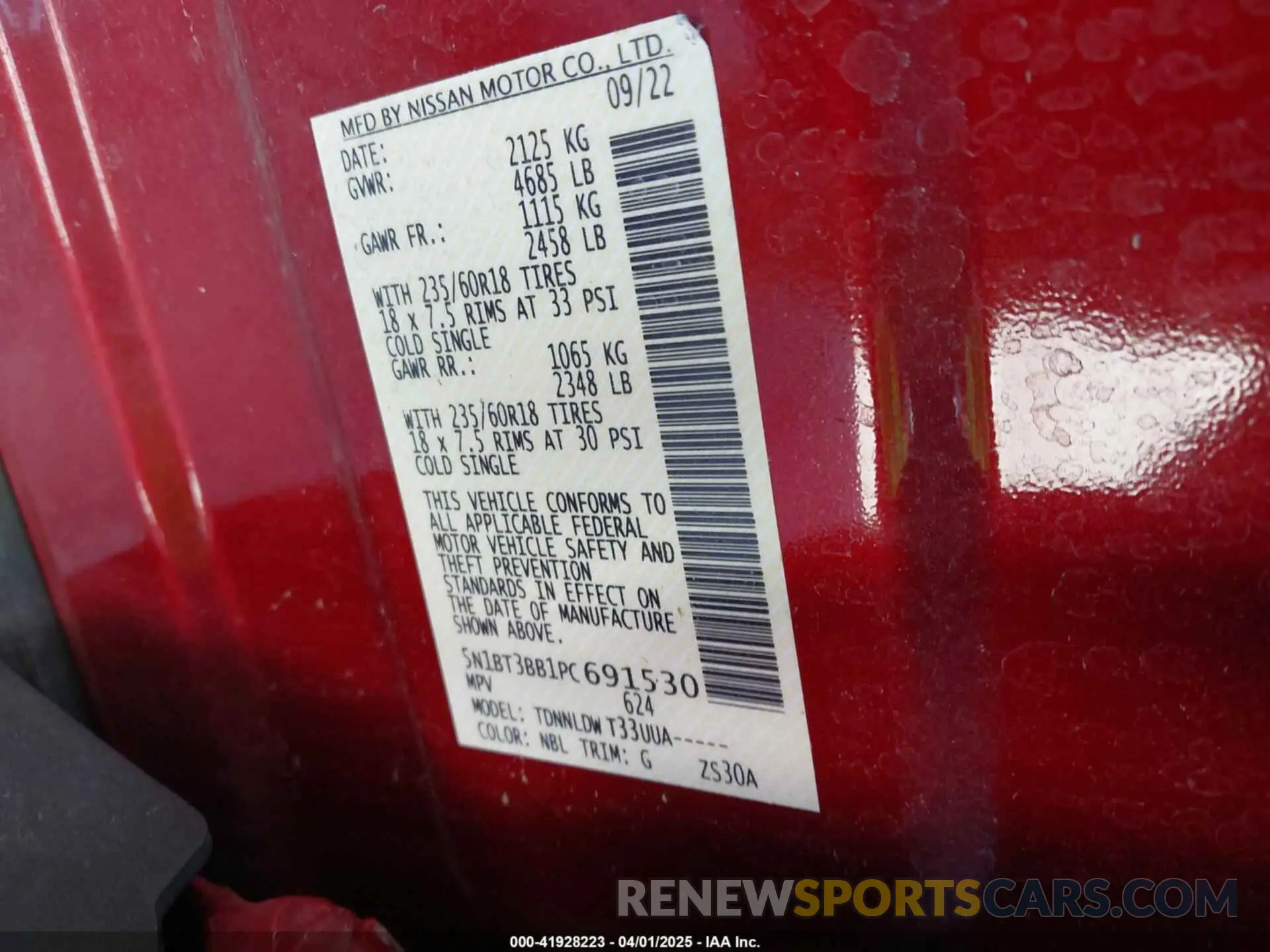 9 Photograph of a damaged car 5N1BT3BB1PC691530 NISSAN ROGUE 2023