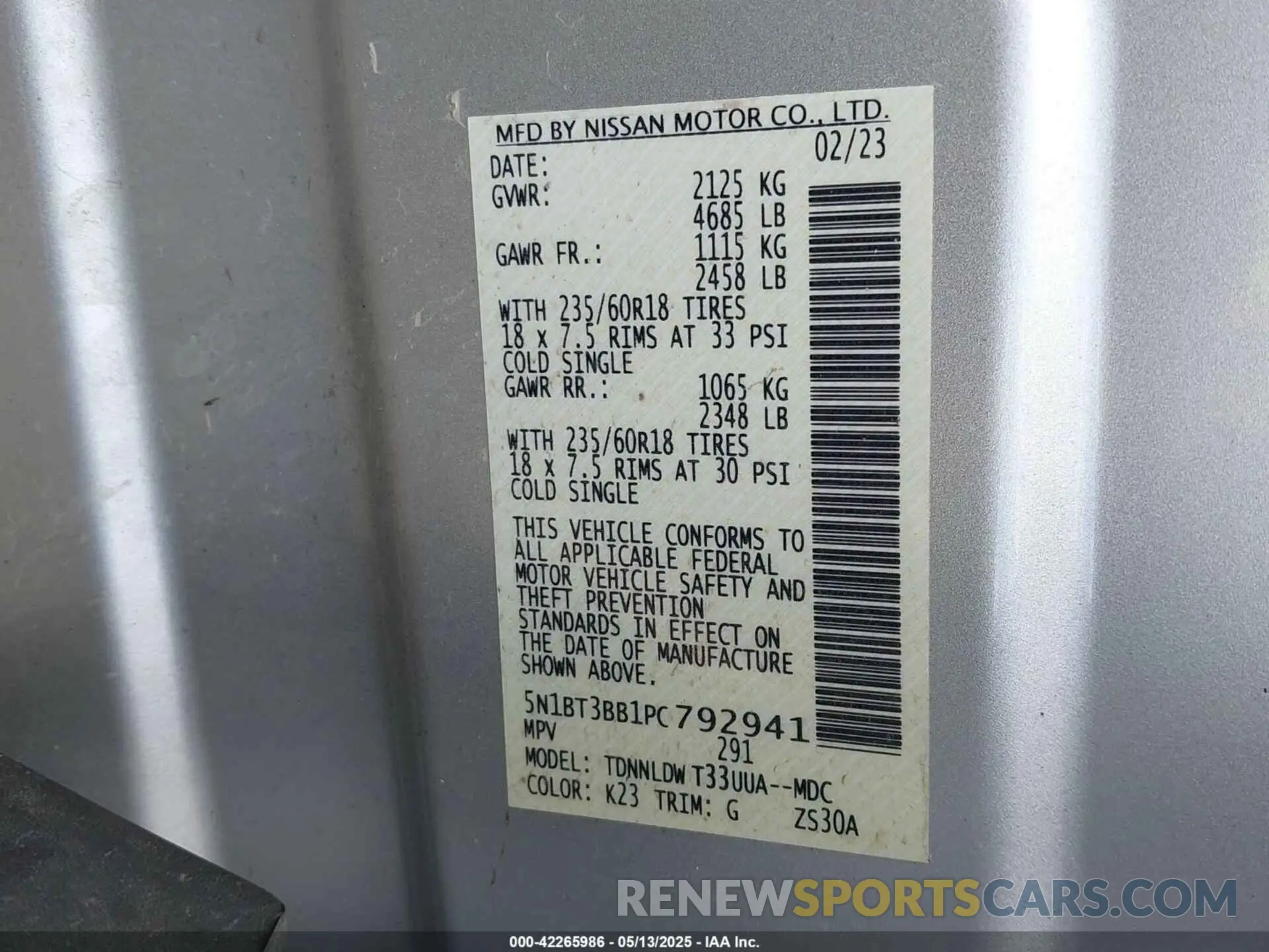 9 Photograph of a damaged car 5N1BT3BB1PC792941 NISSAN ROGUE 2023