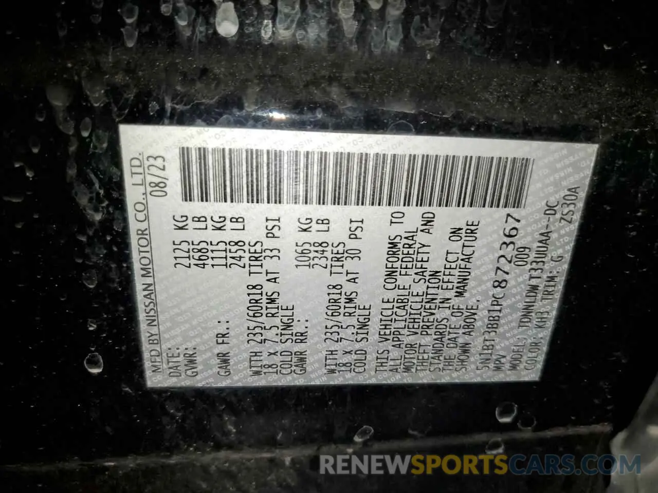 13 Photograph of a damaged car 5N1BT3BB1PC872367 NISSAN ROGUE 2023