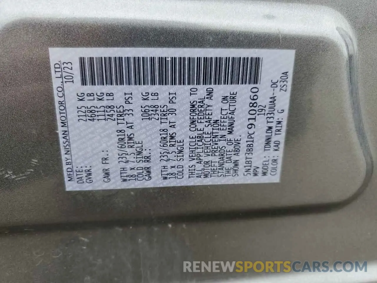 16 Photograph of a damaged car 5N1BT3BB1PC910860 NISSAN ROGUE 2023