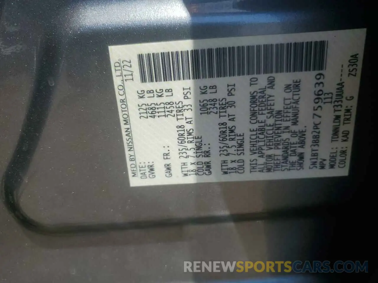 13 Photograph of a damaged car 5N1BT3BB2PC759639 NISSAN ROGUE 2023