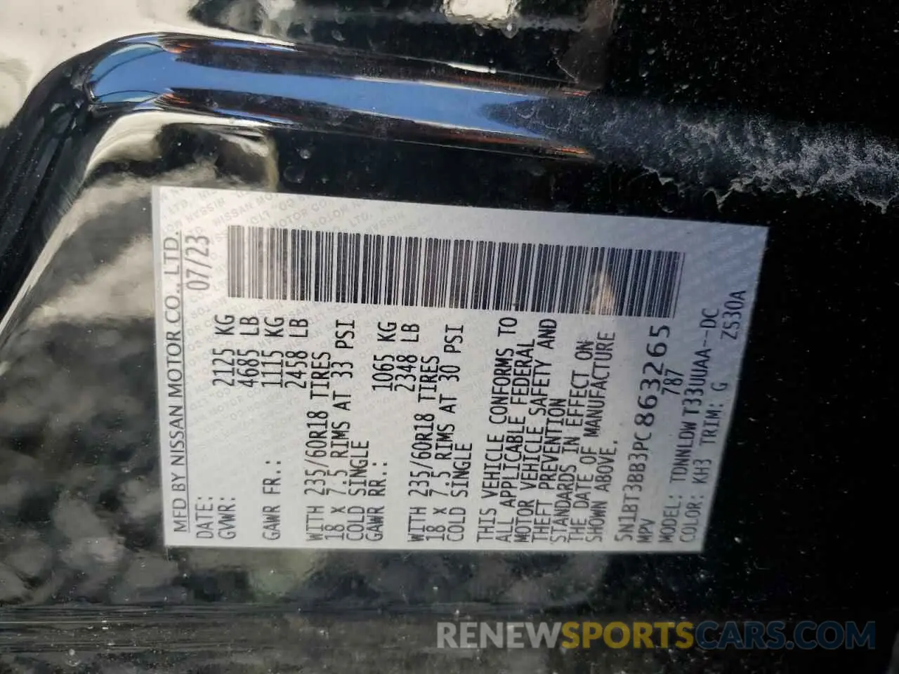 13 Photograph of a damaged car 5N1BT3BB3PC863265 NISSAN ROGUE 2023