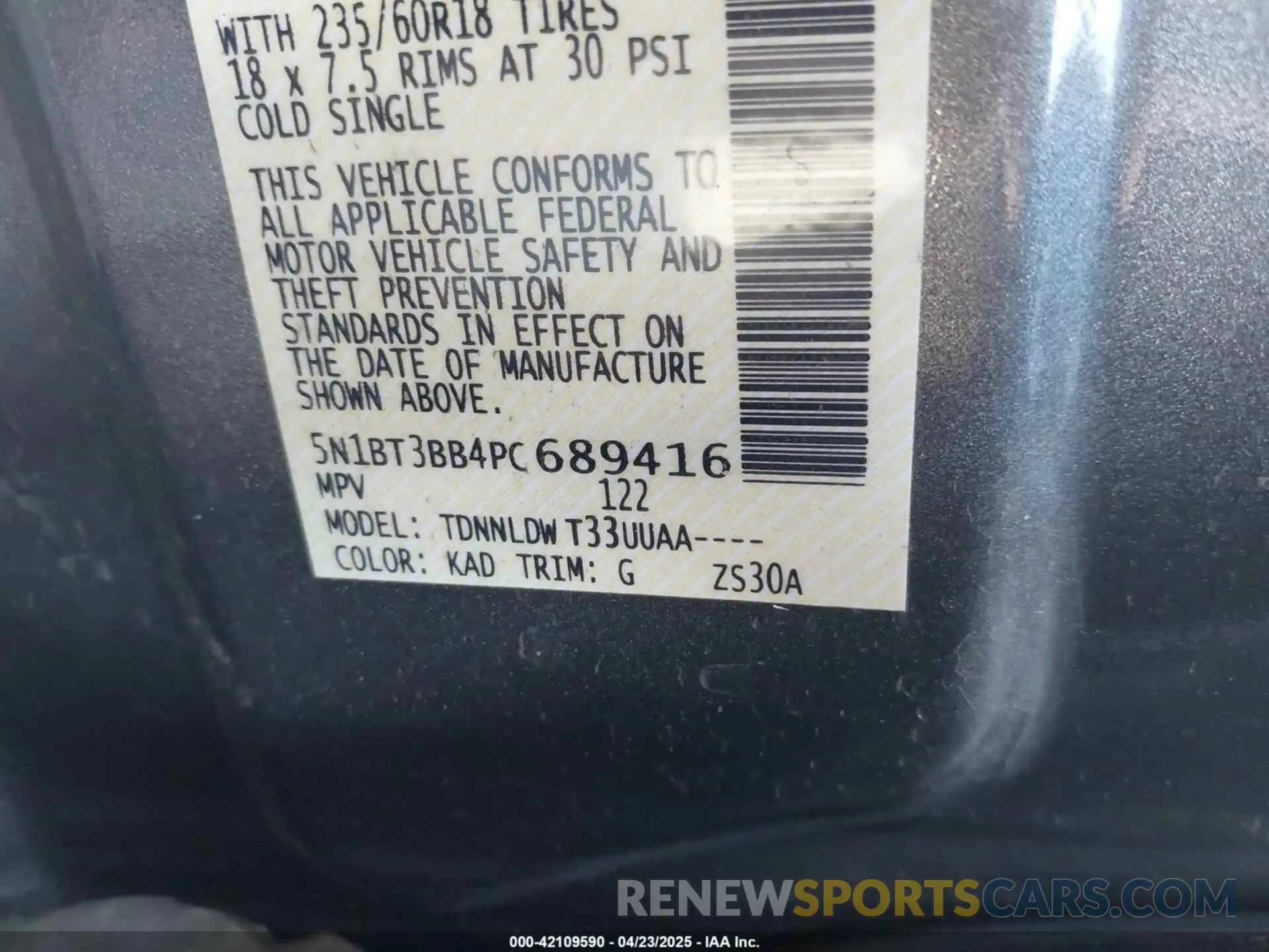 9 Photograph of a damaged car 5N1BT3BB4PC689416 NISSAN ROGUE 2023