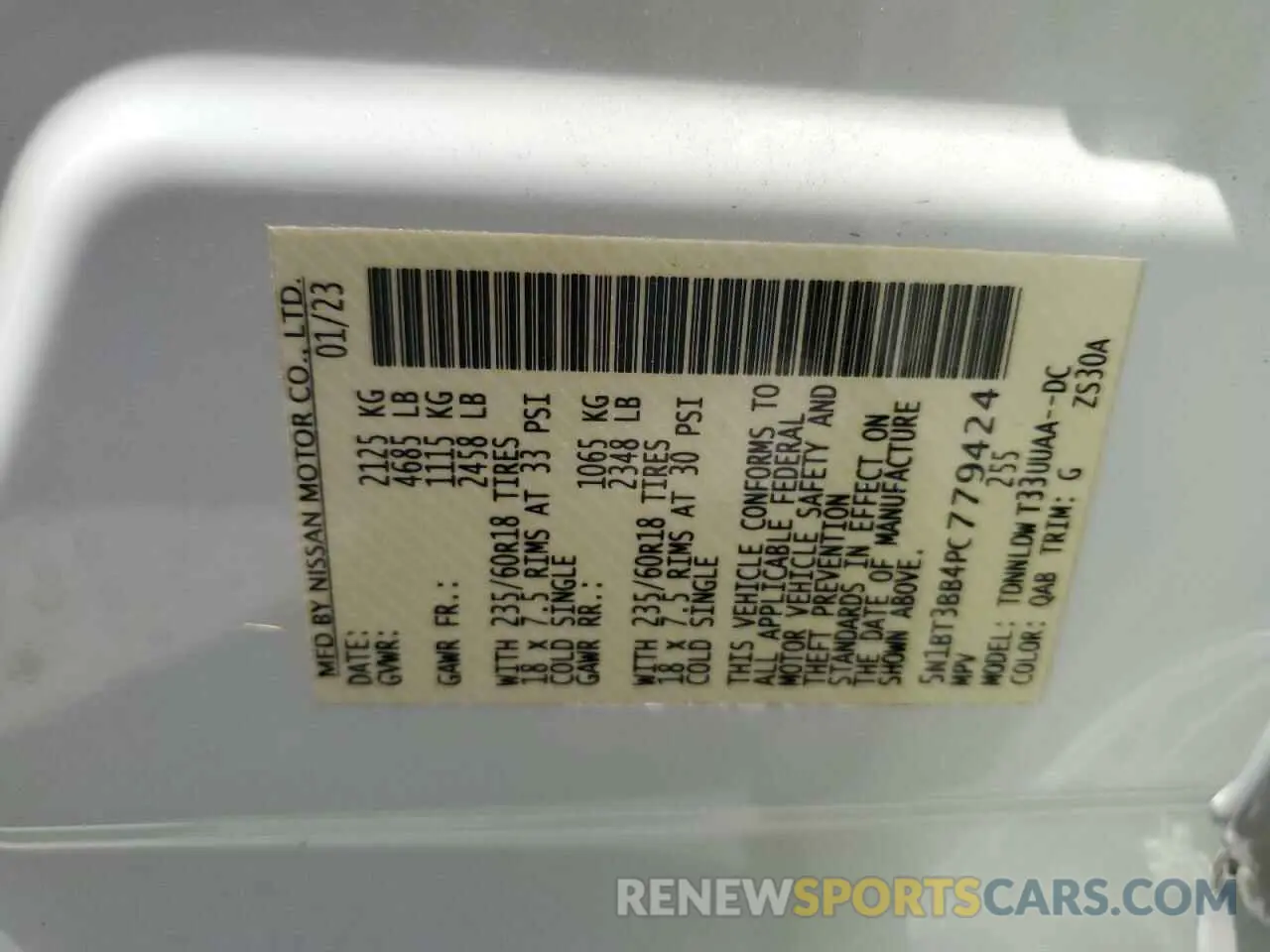 13 Photograph of a damaged car 5N1BT3BB4PC779424 NISSAN ROGUE 2023