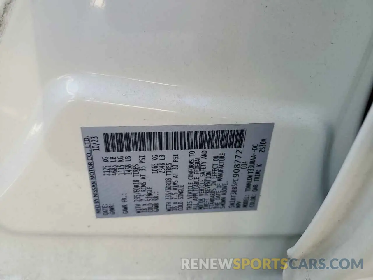 14 Photograph of a damaged car 5N1BT3BB5PC908772 NISSAN ROGUE 2023