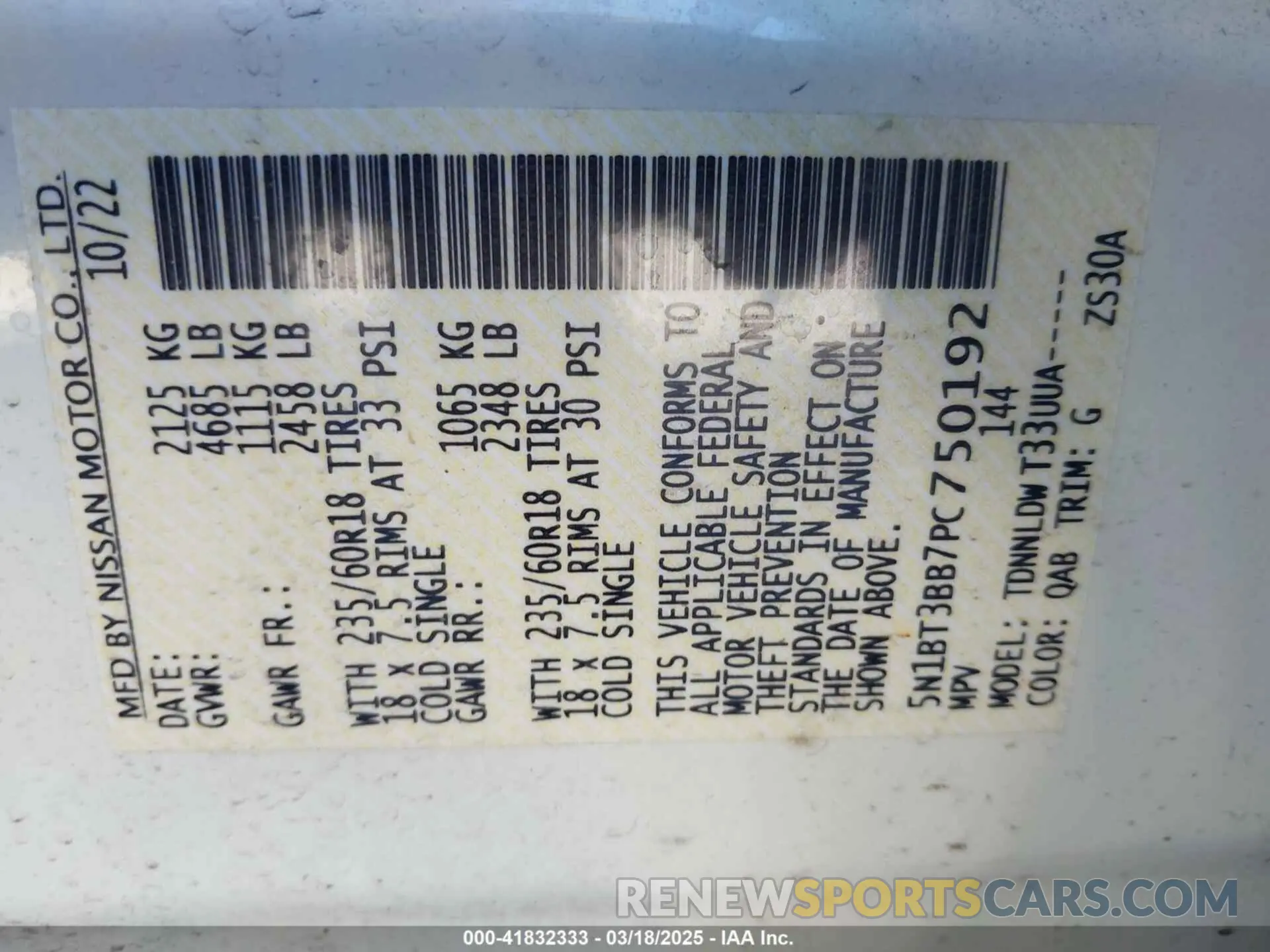 9 Photograph of a damaged car 5N1BT3BB7PC750192 NISSAN ROGUE 2023