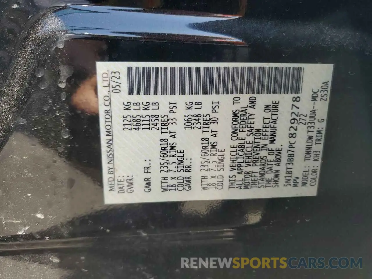 13 Photograph of a damaged car 5N1BT3BB7PC829278 NISSAN ROGUE 2023
