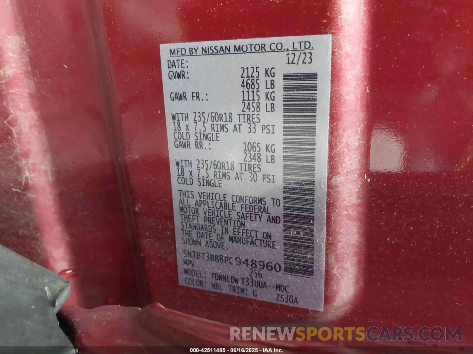9 Photograph of a damaged car 5N1BT3BB8PC948960 NISSAN ROGUE 2023