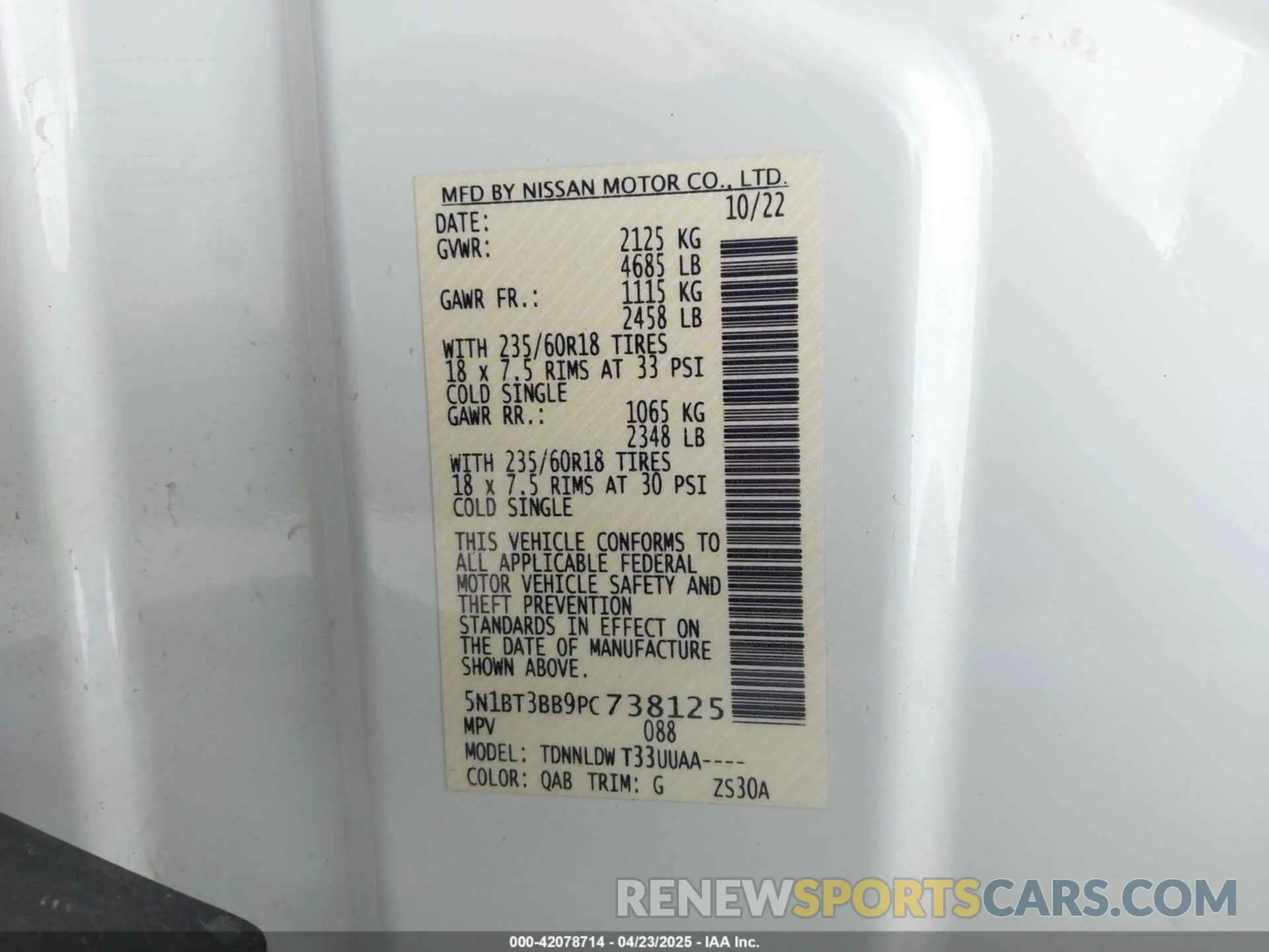 9 Photograph of a damaged car 5N1BT3BB9PC738125 NISSAN ROGUE 2023