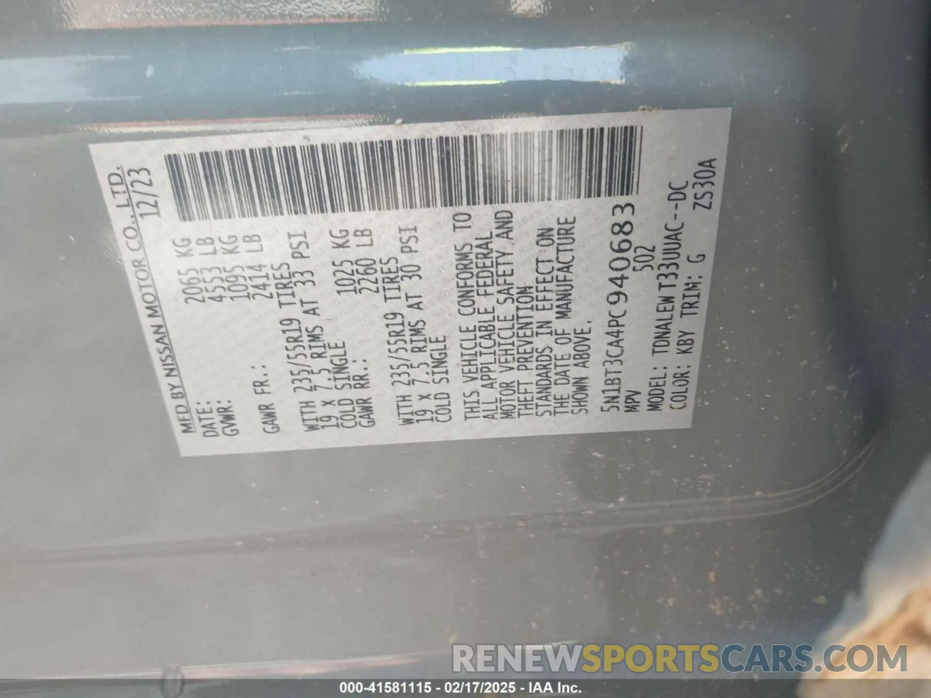 9 Photograph of a damaged car 5N1BT3CA4PC940683 NISSAN ROGUE 2023