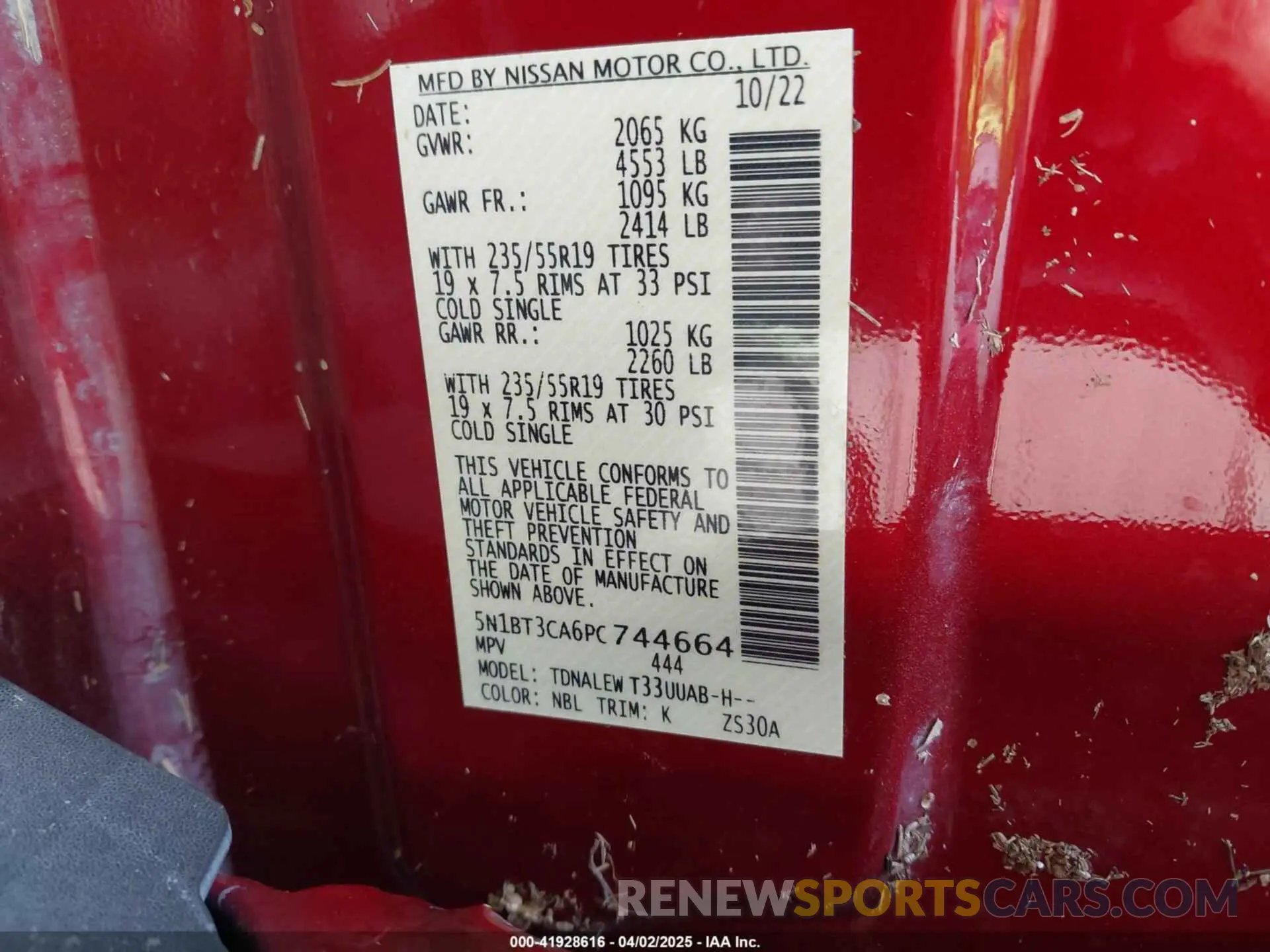 9 Photograph of a damaged car 5N1BT3CA6PC744664 NISSAN ROGUE 2023