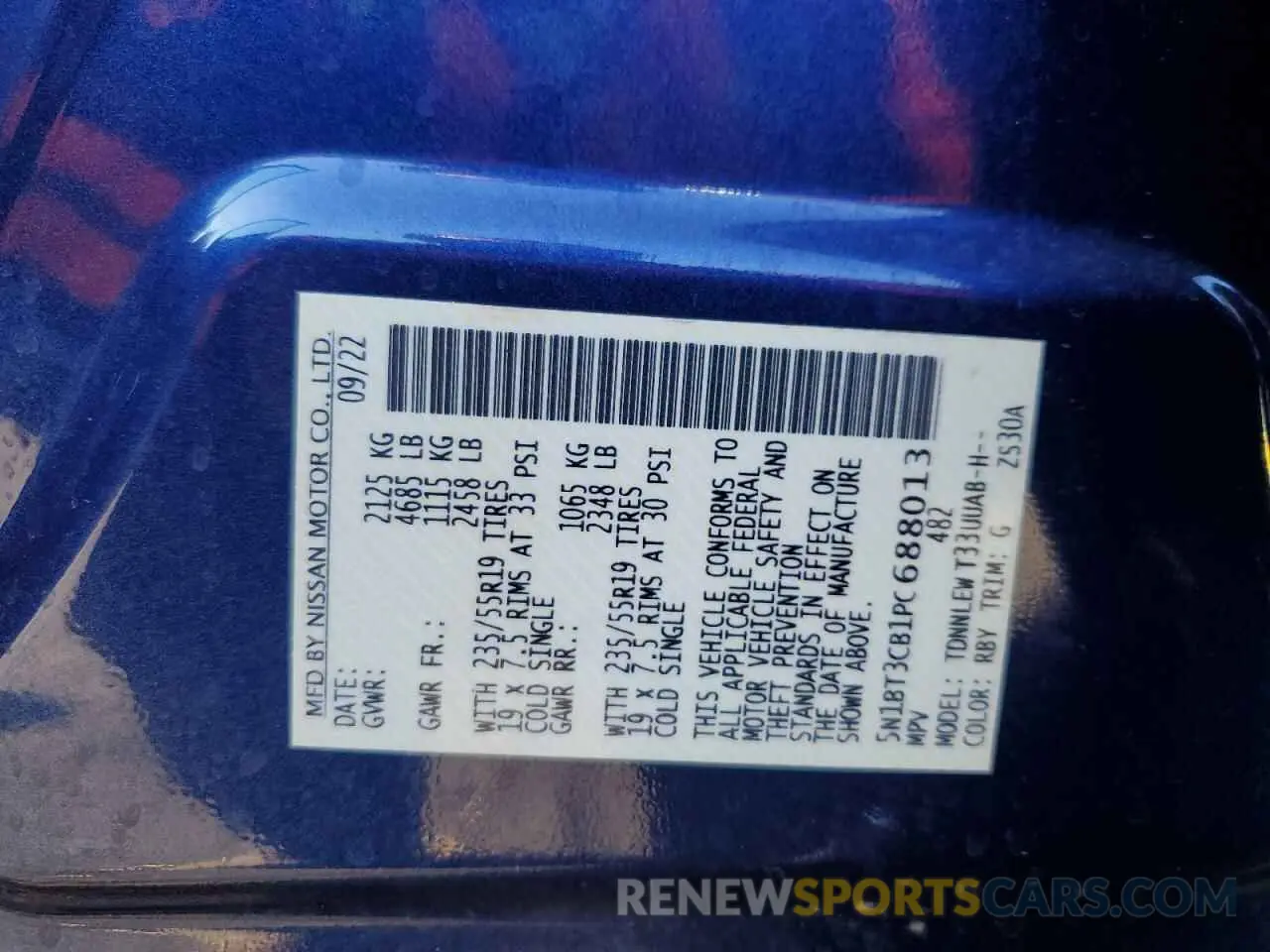 13 Photograph of a damaged car 5N1BT3CB1PC688013 NISSAN ROGUE 2023