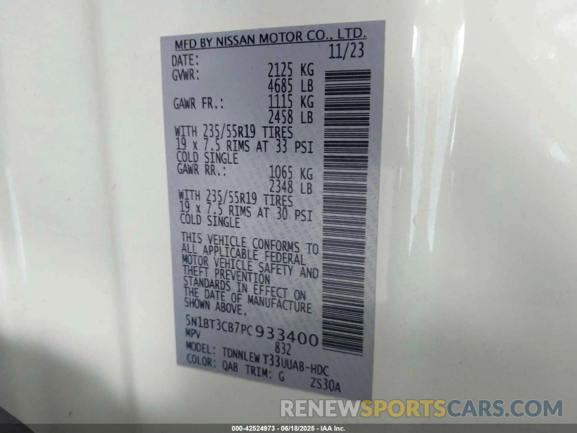 9 Photograph of a damaged car 5N1BT3CB7PC933400 NISSAN ROGUE 2023