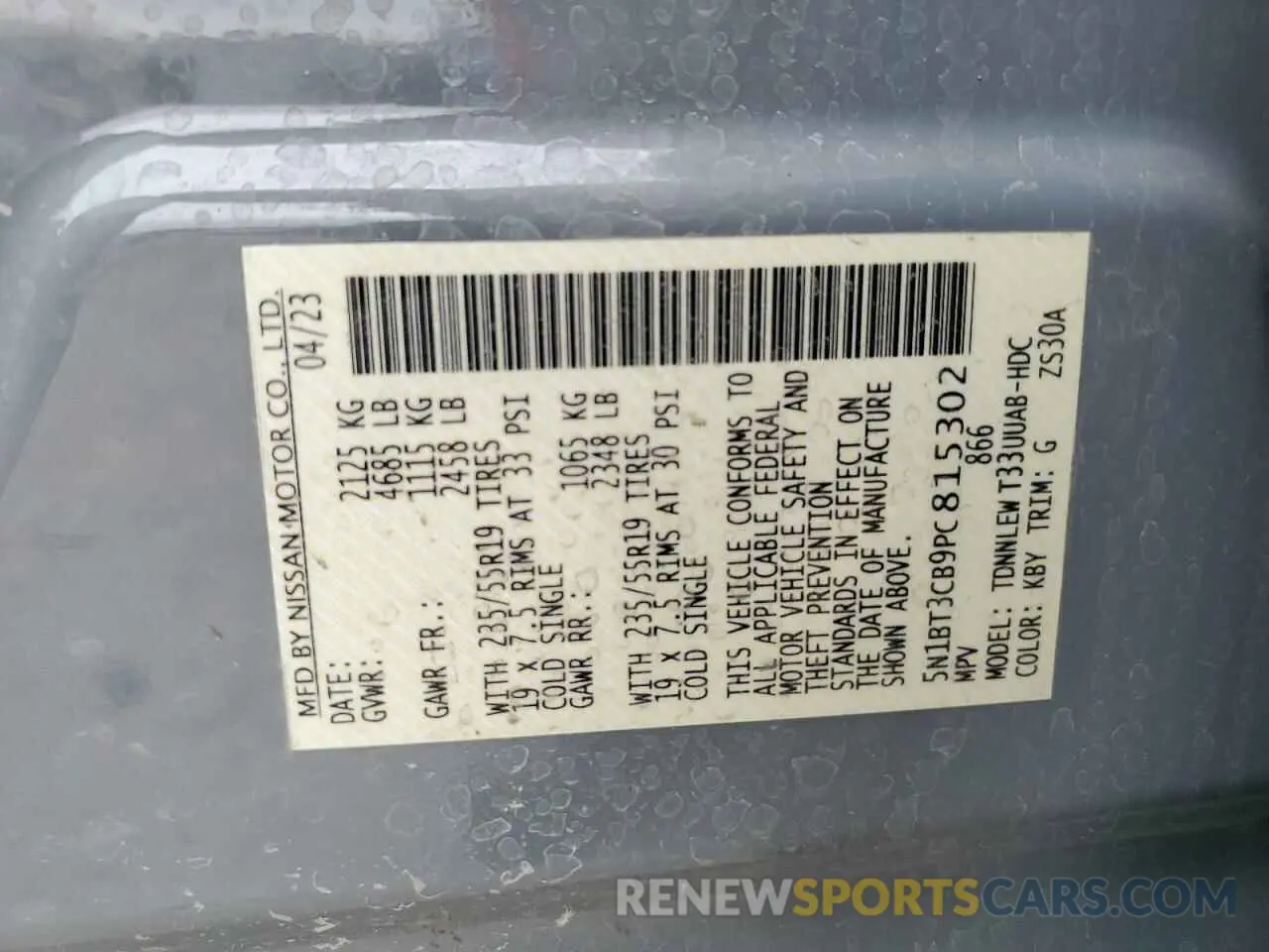 15 Photograph of a damaged car 5N1BT3CB9PC815302 NISSAN ROGUE 2023