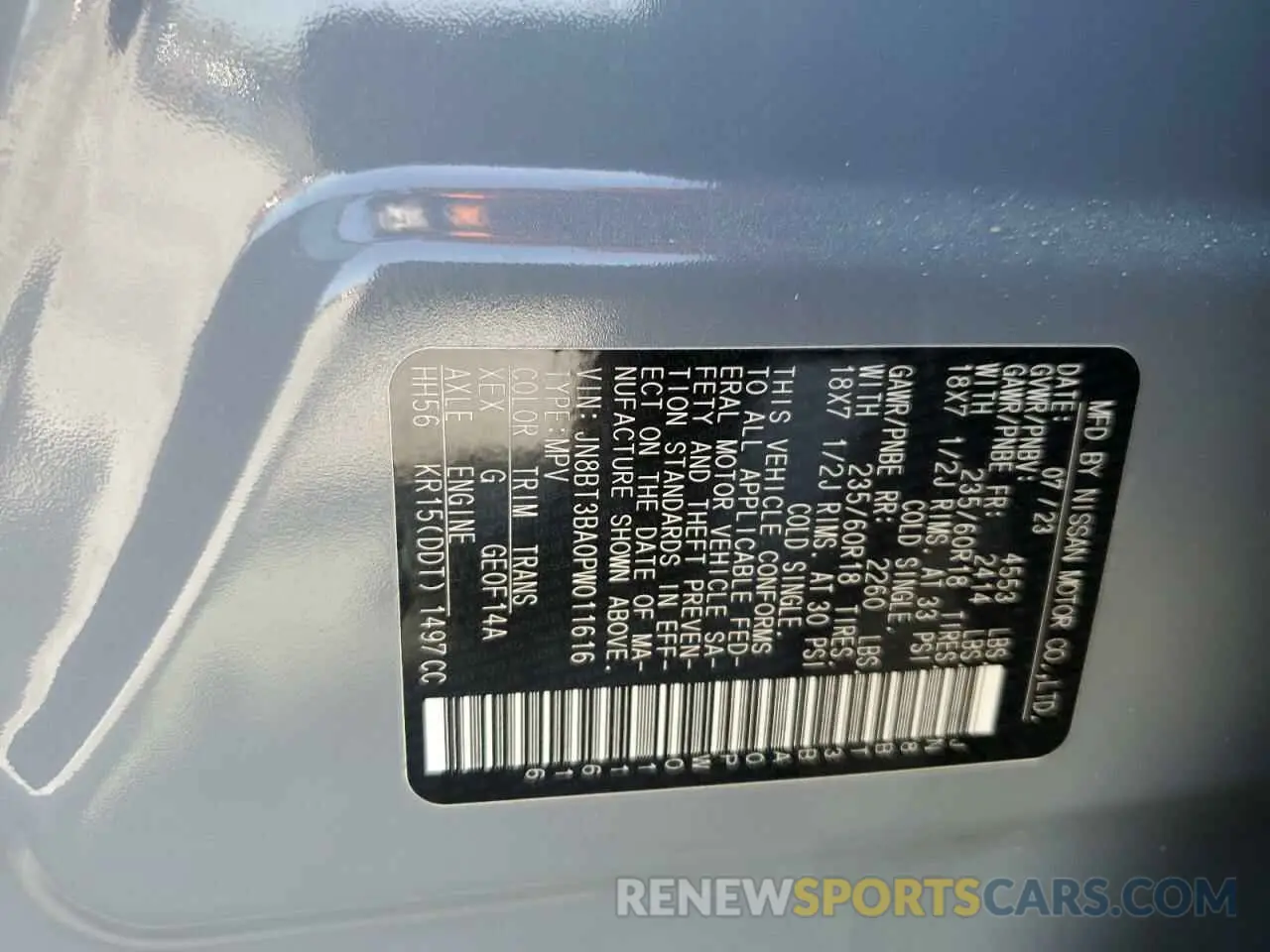13 Photograph of a damaged car JN8BT3BA0PW011616 NISSAN ROGUE 2023