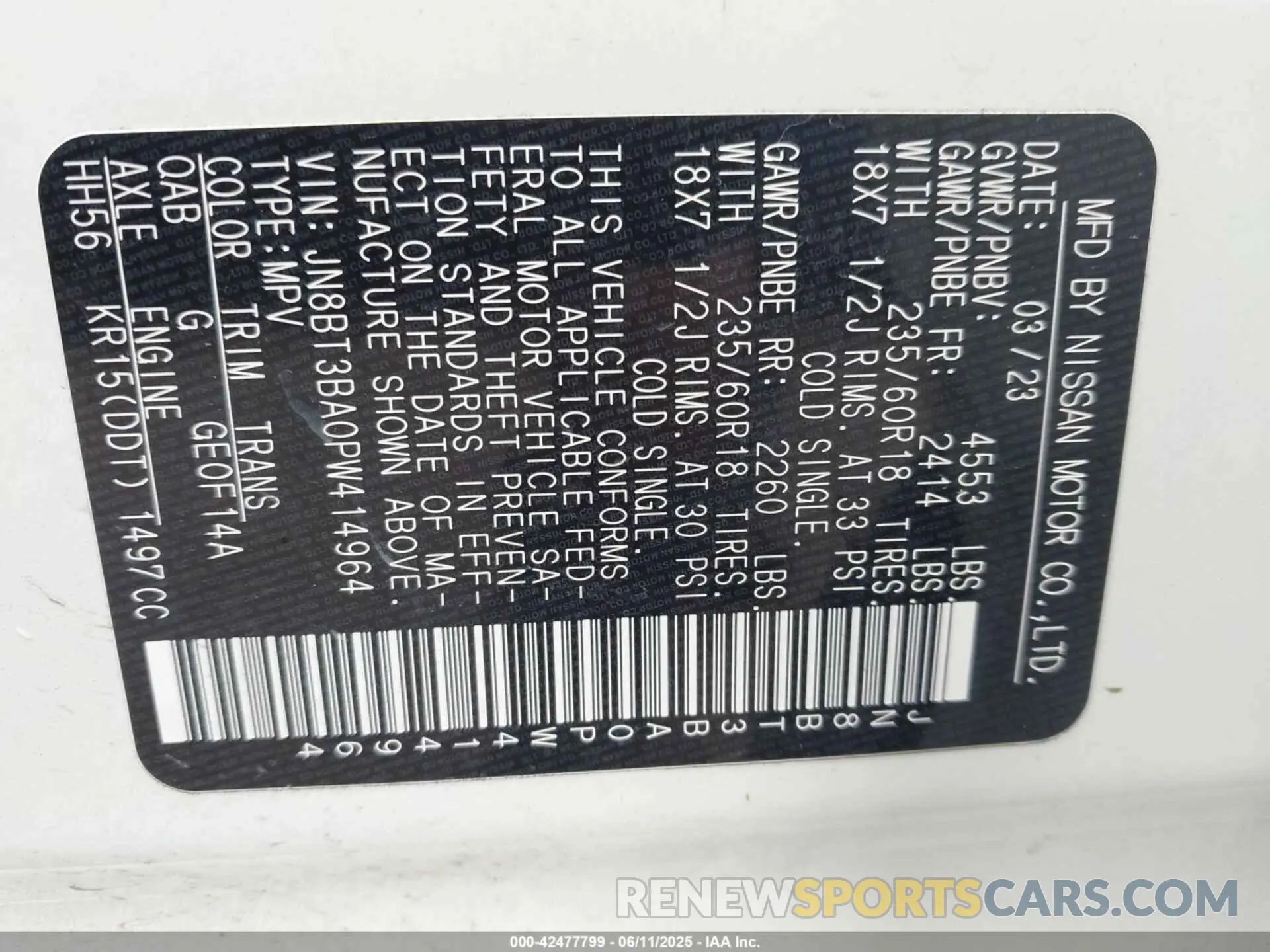 9 Photograph of a damaged car JN8BT3BA0PW414964 NISSAN ROGUE 2023