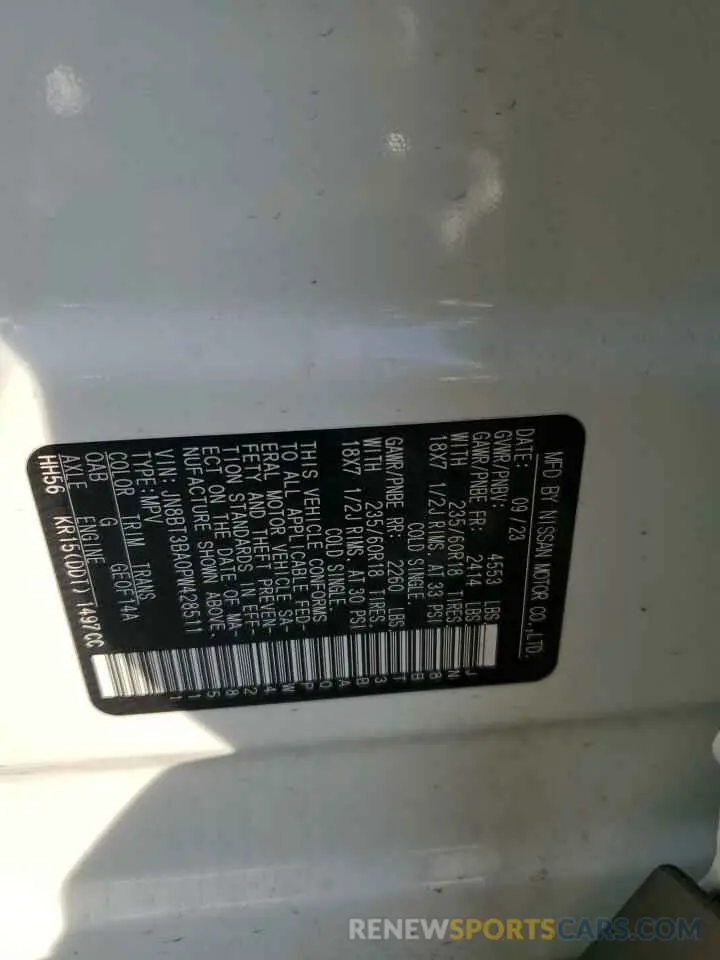 14 Photograph of a damaged car JN8BT3BA0PW428511 NISSAN ROGUE 2023