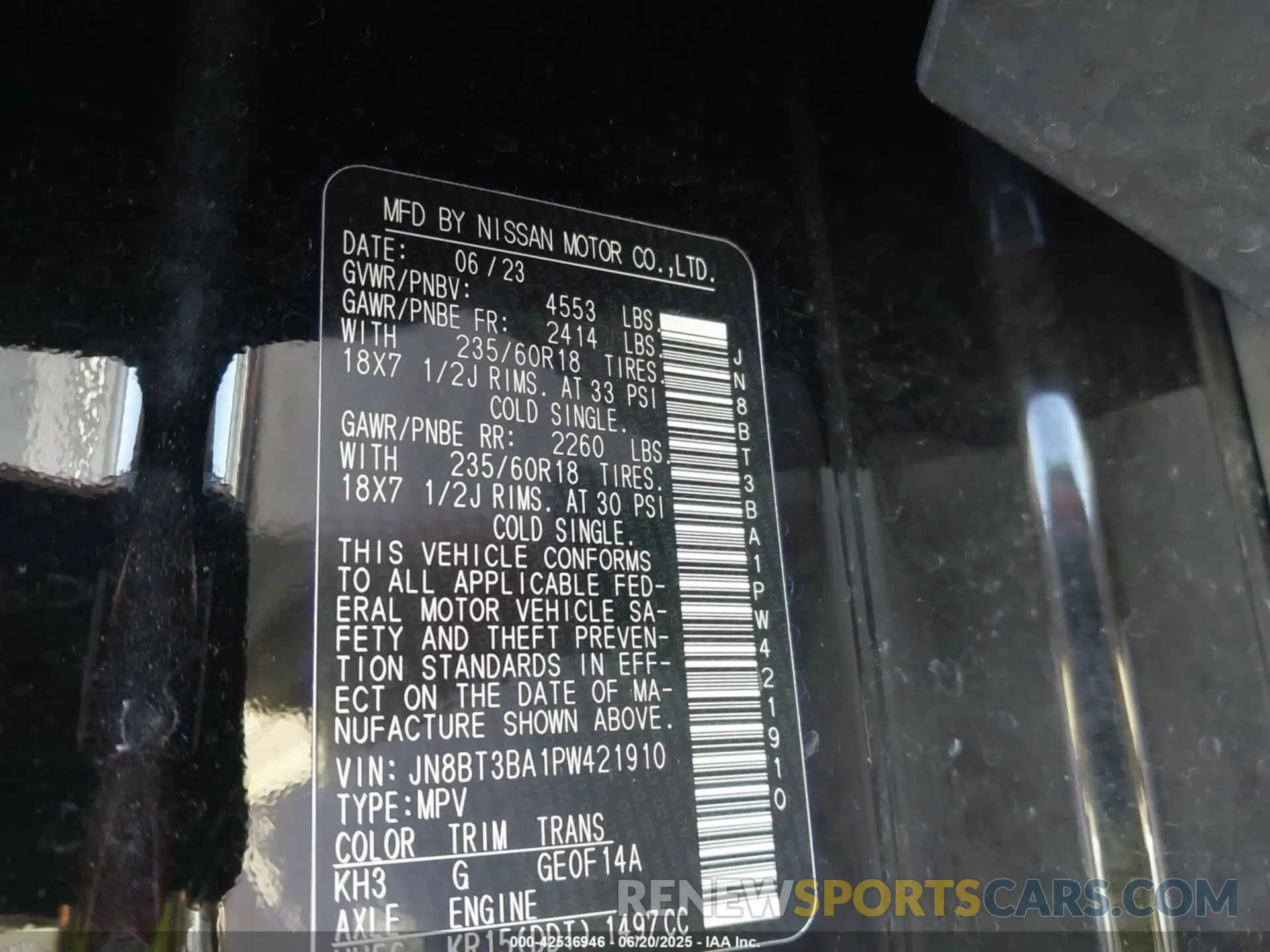 9 Photograph of a damaged car JN8BT3BA1PW421910 NISSAN ROGUE 2023