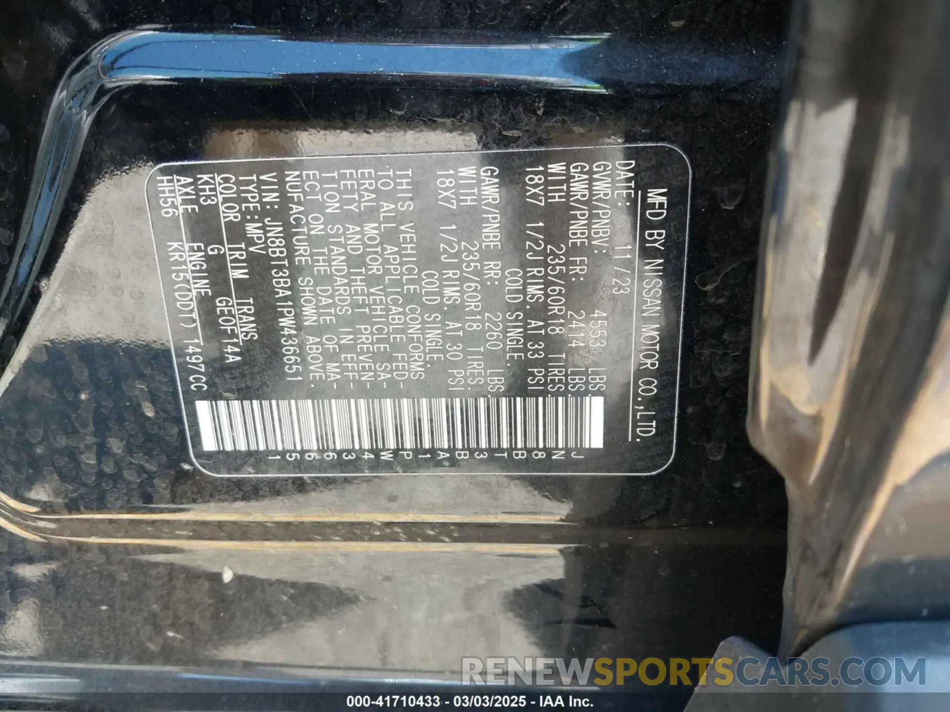 9 Photograph of a damaged car JN8BT3BA1PW436651 NISSAN ROGUE 2023