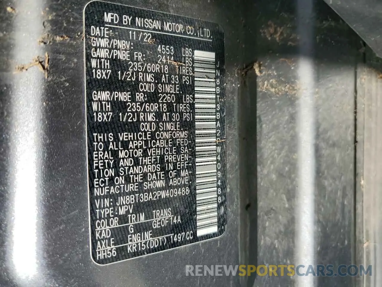 13 Photograph of a damaged car JN8BT3BA2PW409488 NISSAN ROGUE 2023