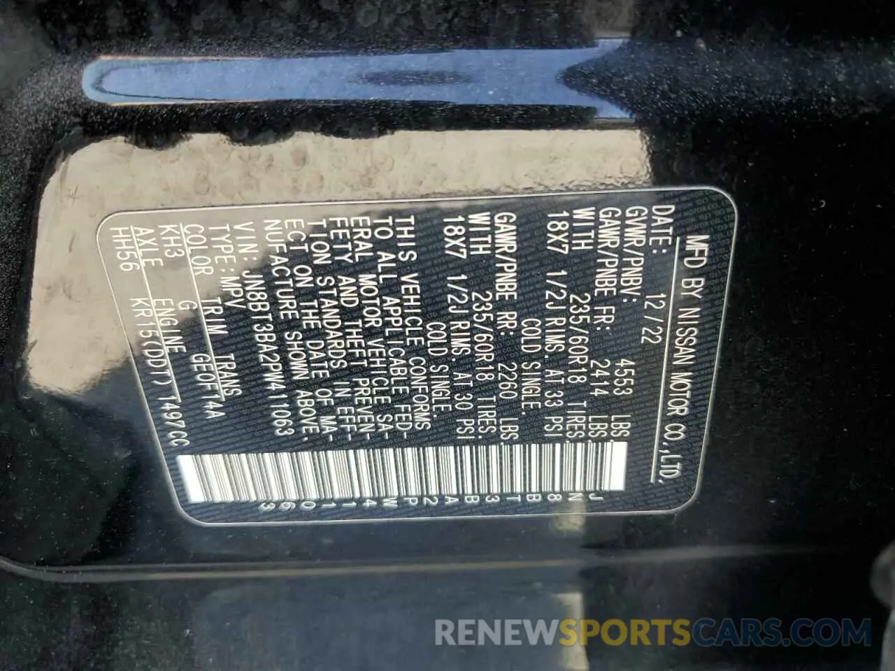 12 Photograph of a damaged car JN8BT3BA2PW411063 NISSAN ROGUE 2023