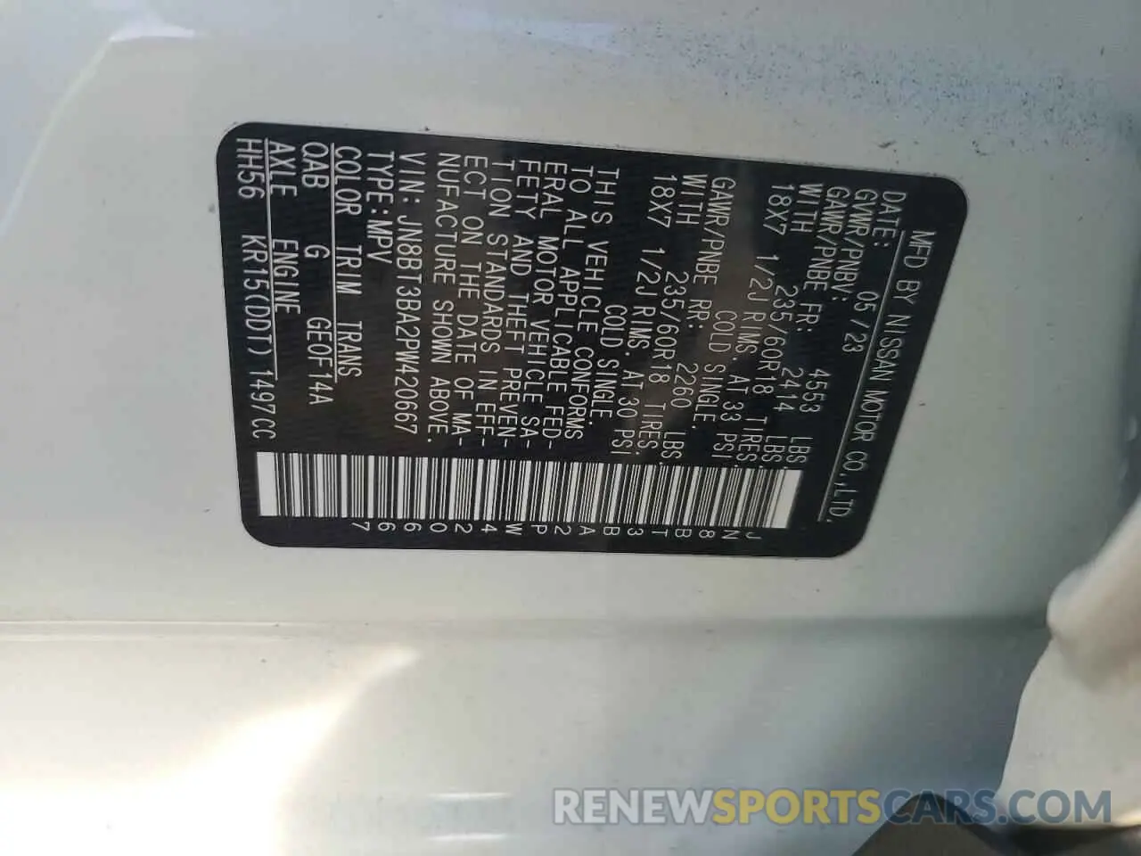 13 Photograph of a damaged car JN8BT3BA2PW420667 NISSAN ROGUE 2023