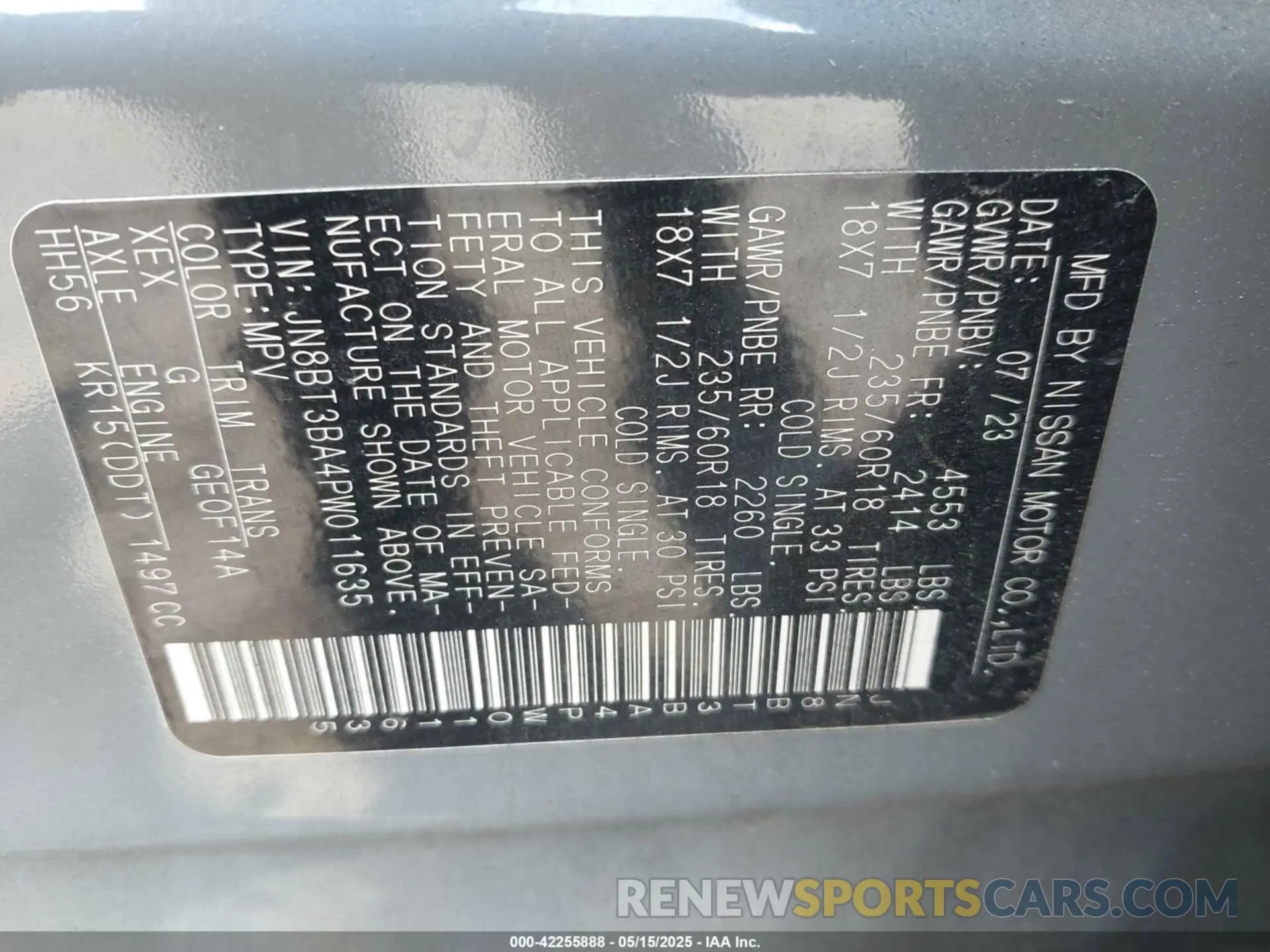 9 Photograph of a damaged car JN8BT3BA4PW011635 NISSAN ROGUE 2023