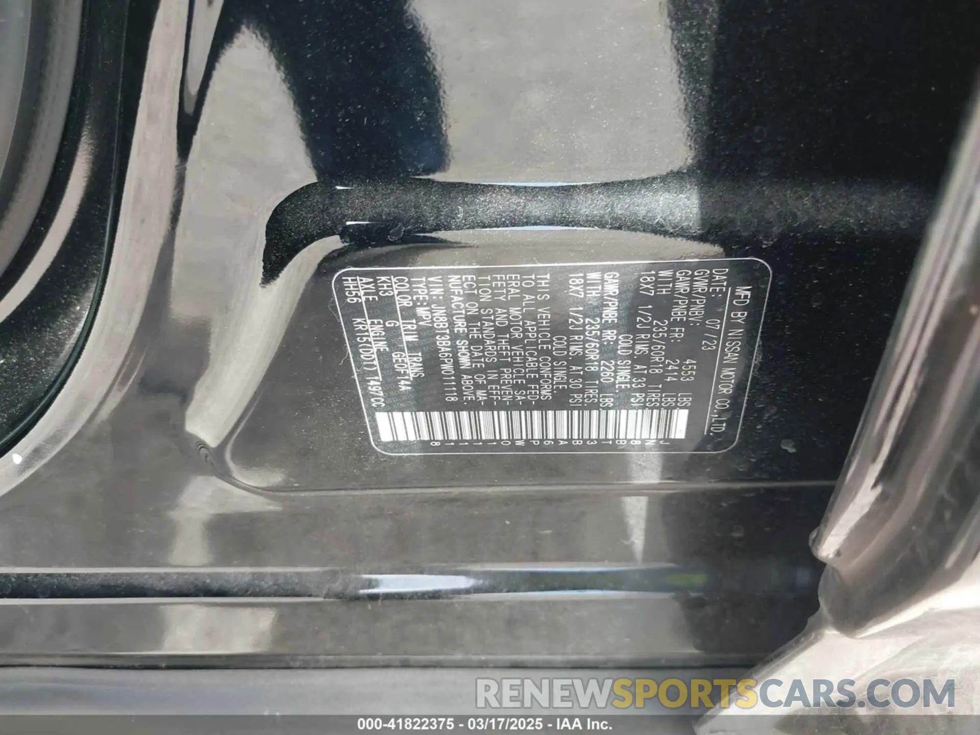 9 Photograph of a damaged car JN8BT3BA6PW011118 NISSAN ROGUE 2023