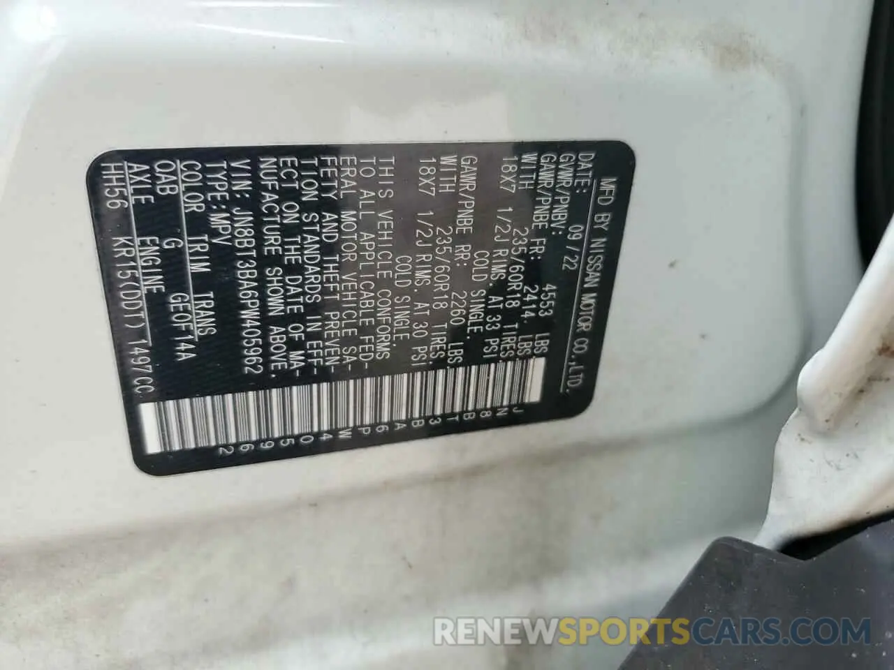 12 Photograph of a damaged car JN8BT3BA6PW405962 NISSAN ROGUE 2023