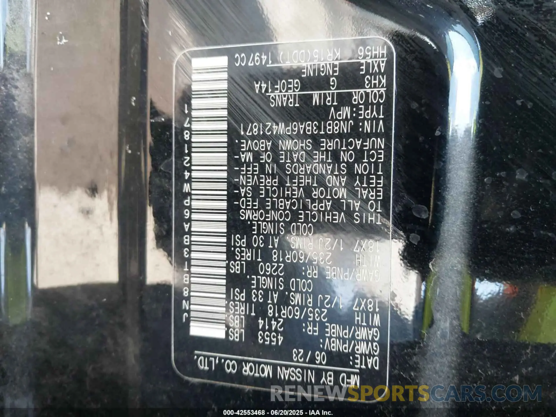 9 Photograph of a damaged car JN8BT3BA6PW421871 NISSAN ROGUE 2023