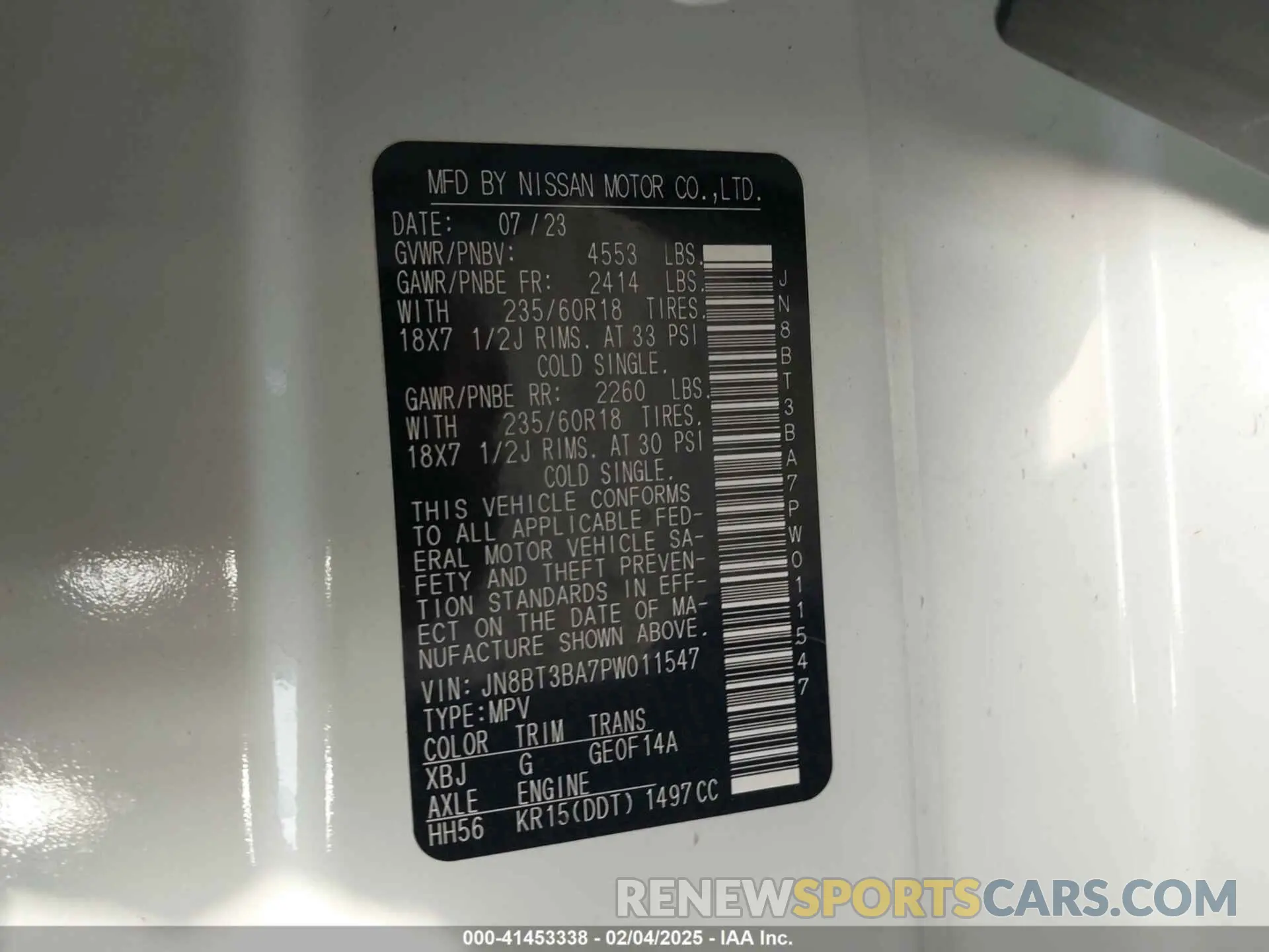 9 Photograph of a damaged car JN8BT3BA7PW011547 NISSAN ROGUE 2023