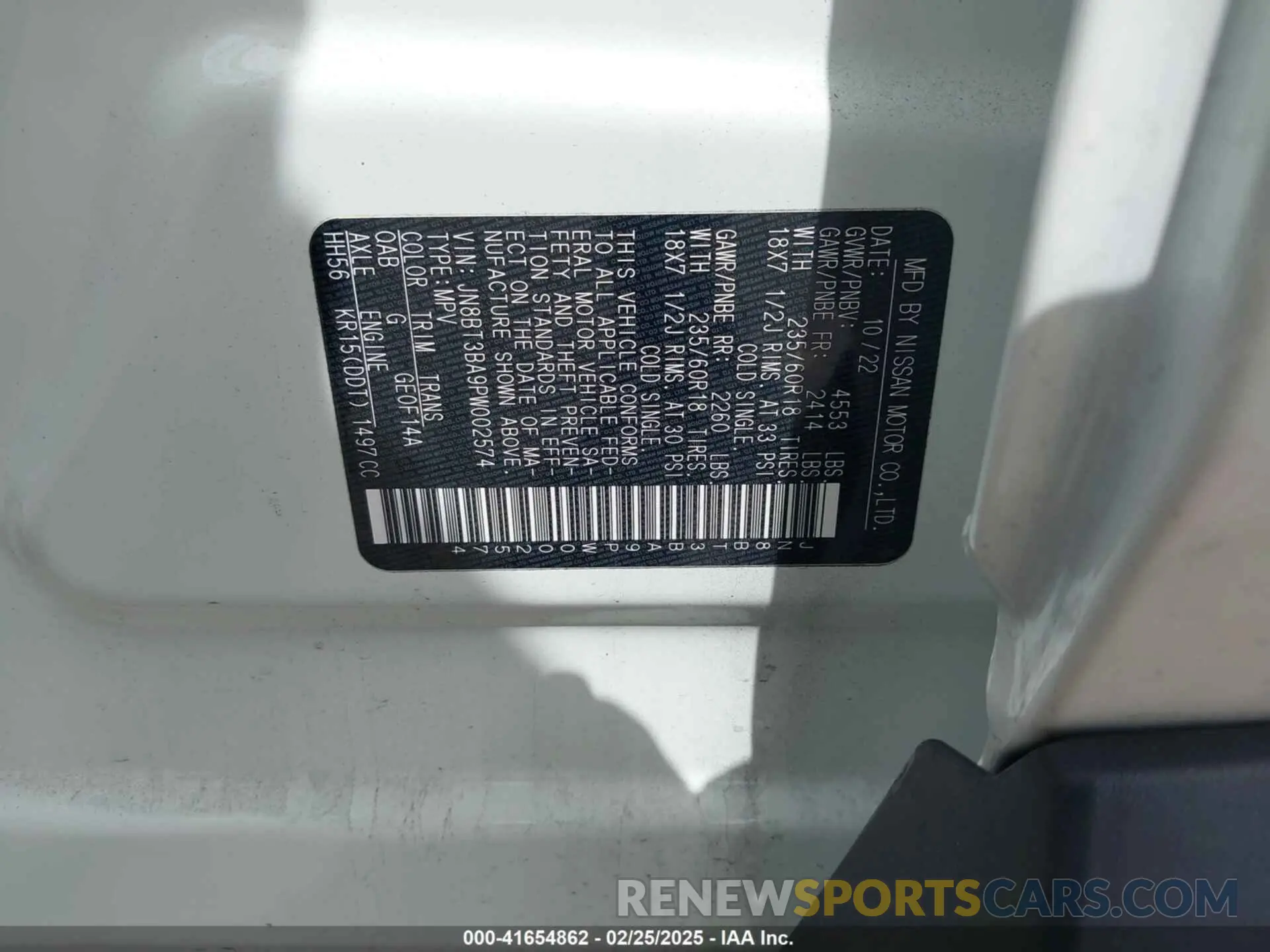 9 Photograph of a damaged car JN8BT3BA9PW002574 NISSAN ROGUE 2023
