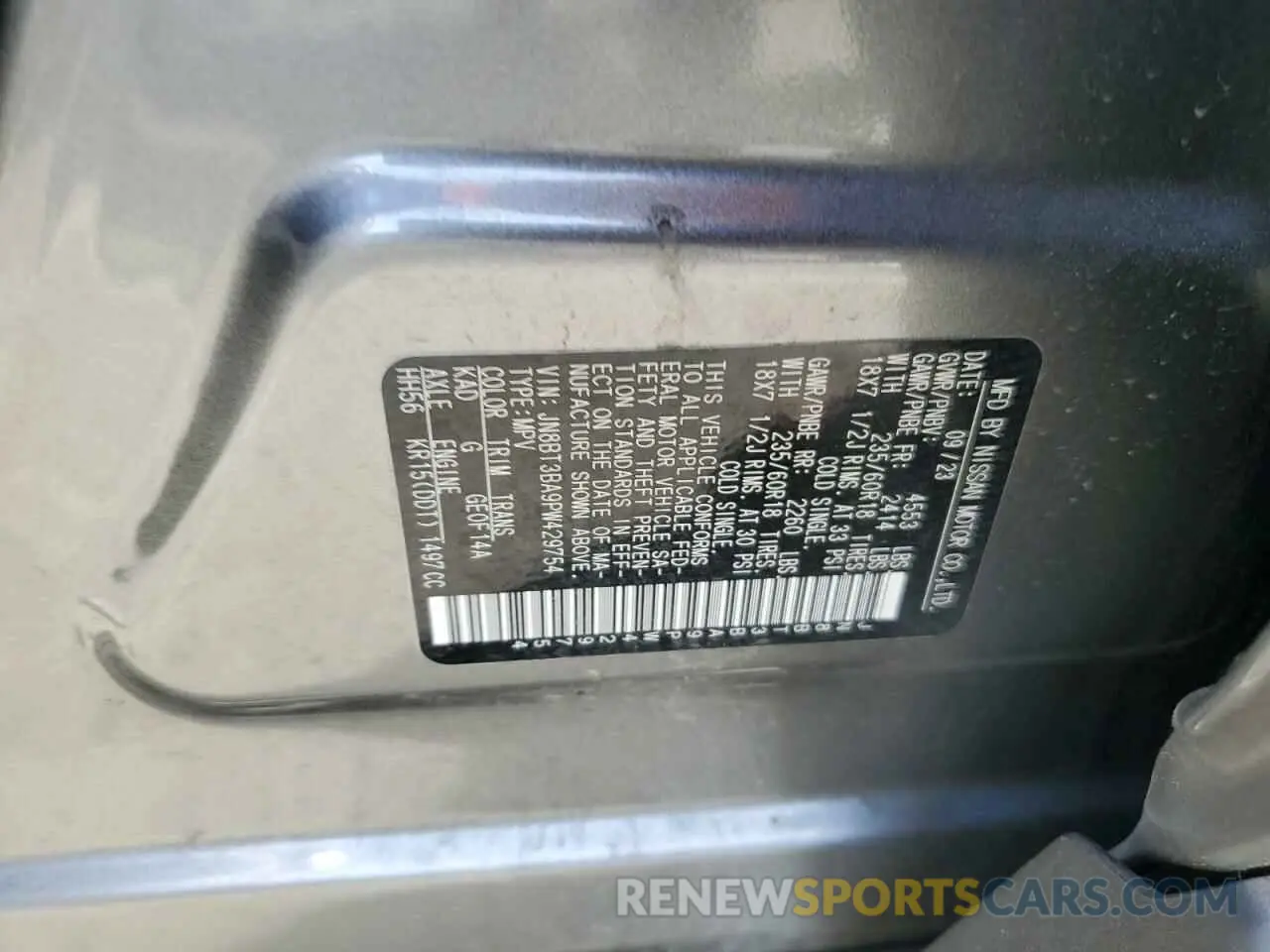 13 Photograph of a damaged car JN8BT3BA9PW429754 NISSAN ROGUE 2023