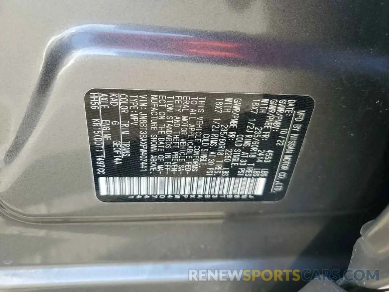 13 Photograph of a damaged car JN8BT3BAXPW407441 NISSAN ROGUE 2023
