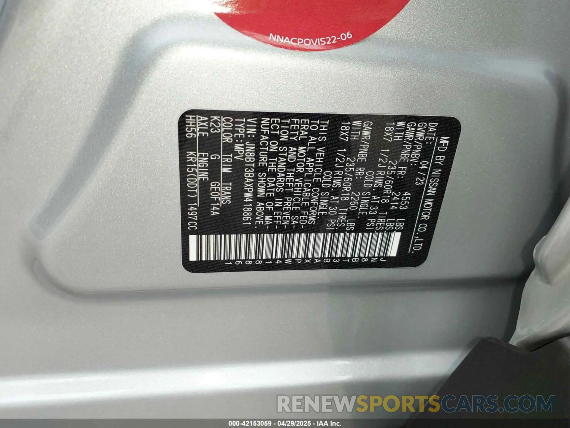9 Photograph of a damaged car JN8BT3BAXPW418861 NISSAN ROGUE 2023