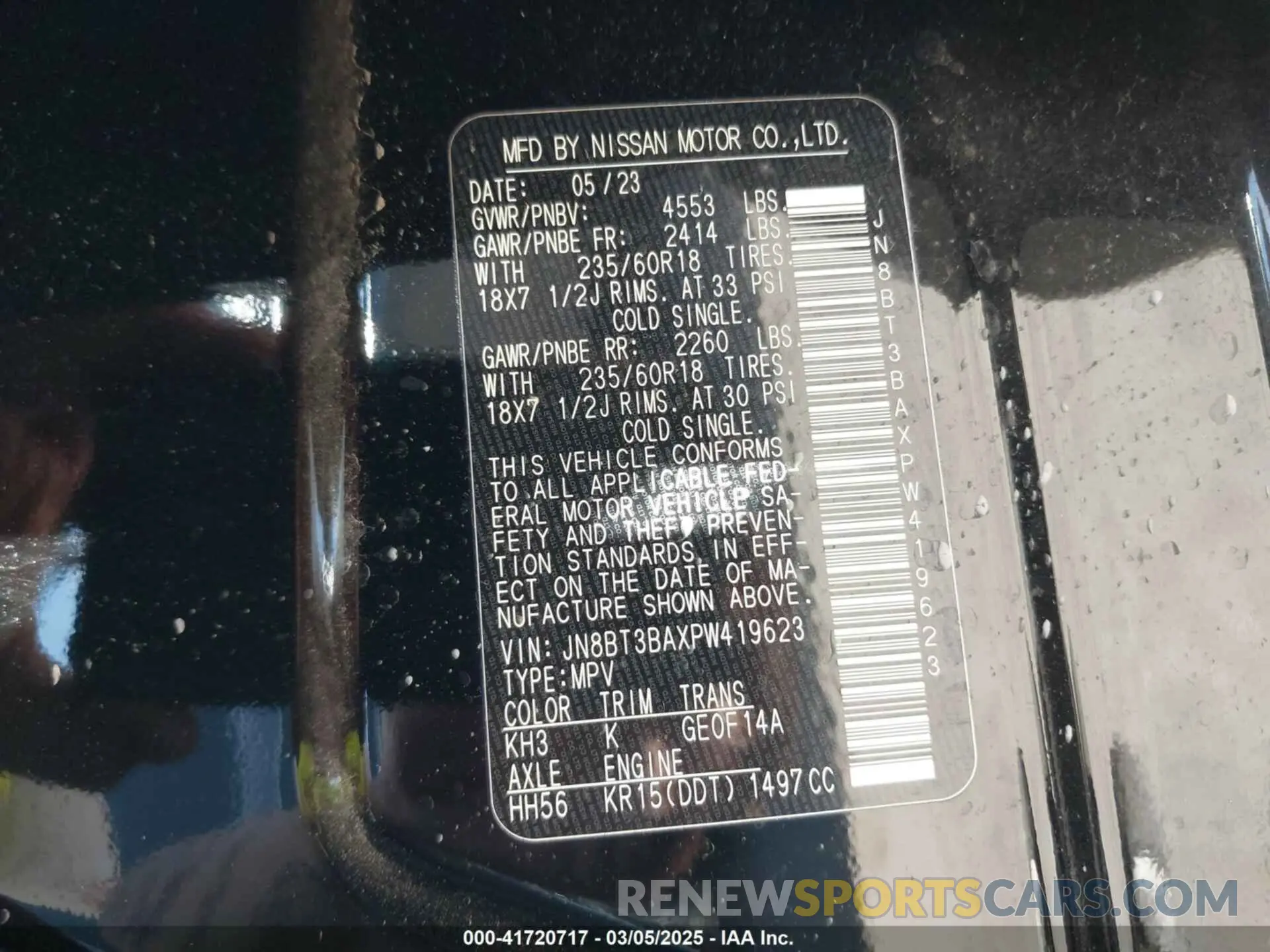 9 Photograph of a damaged car JN8BT3BAXPW419623 NISSAN ROGUE 2023