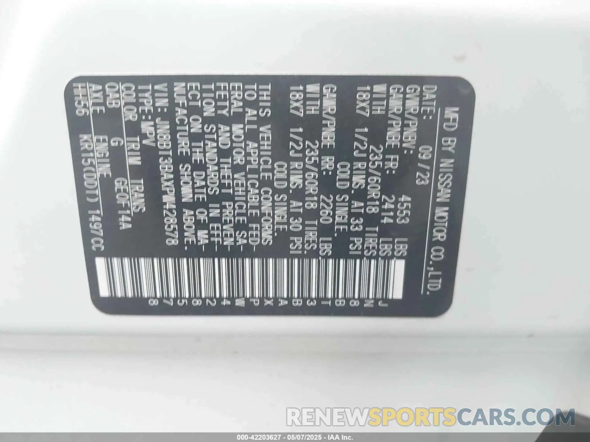 9 Photograph of a damaged car JN8BT3BAXPW428578 NISSAN ROGUE 2023