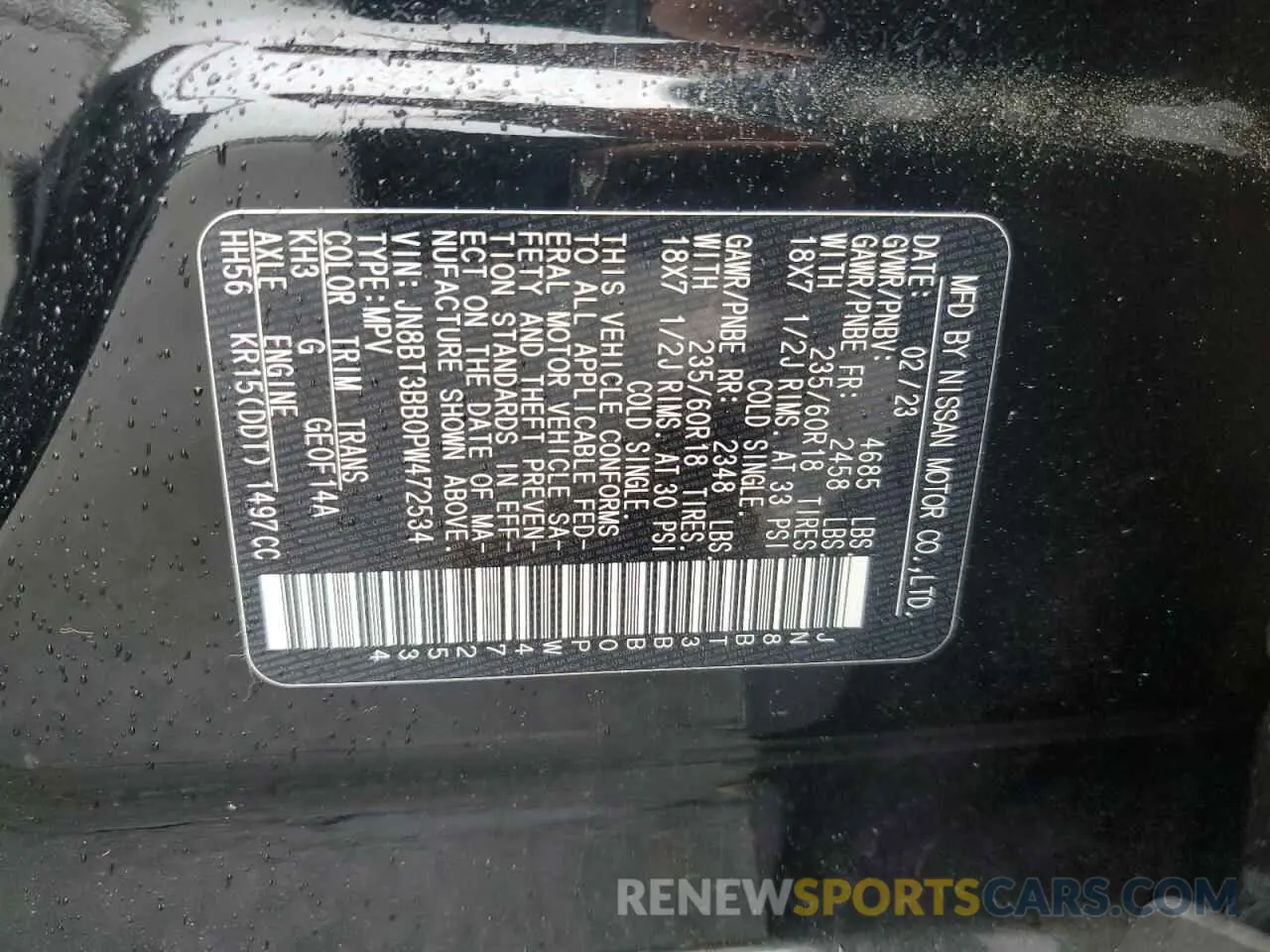 13 Photograph of a damaged car JN8BT3BB0PW472534 NISSAN ROGUE 2023