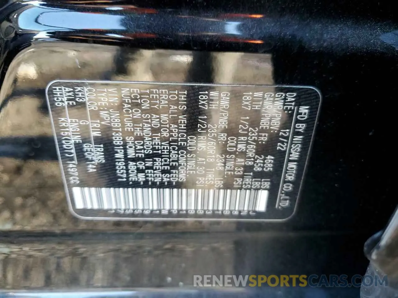 14 Photograph of a damaged car JN8BT3BB1PW195571 NISSAN ROGUE 2023