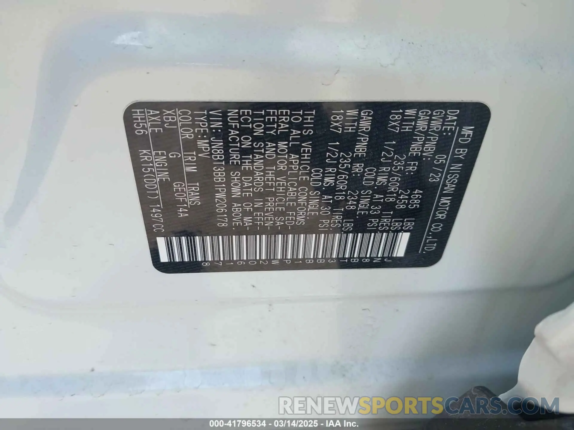 9 Photograph of a damaged car JN8BT3BB1PW206178 NISSAN ROGUE 2023
